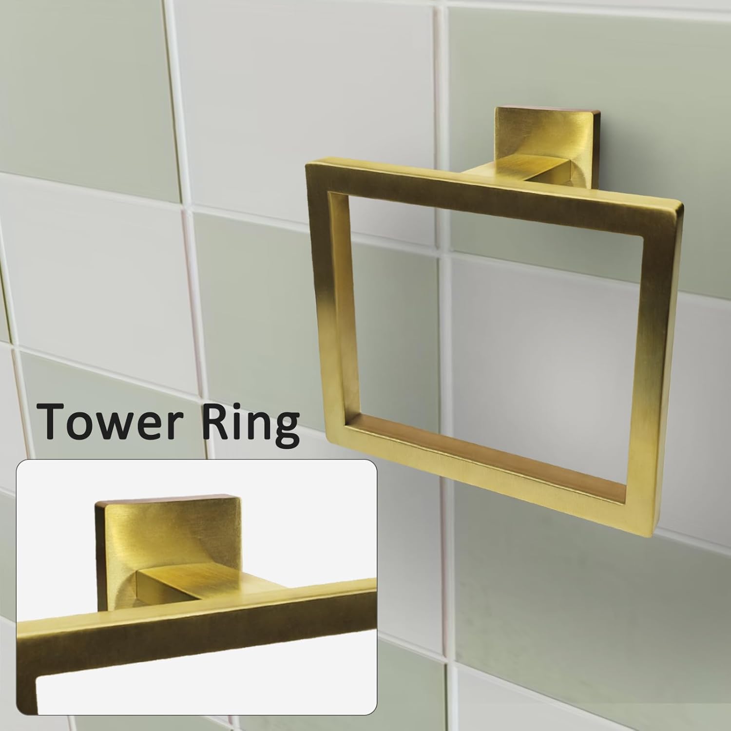 IJDD Brushed Gold Hand Towel Holder Wall Mount