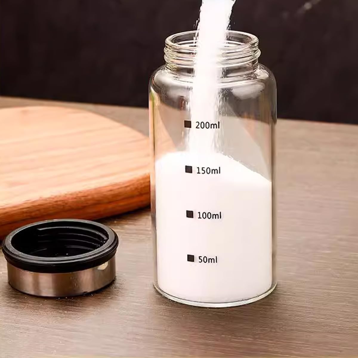 Verdental 7 oz Clear Glass Salt Pepper Shakers with Adjustable Lid