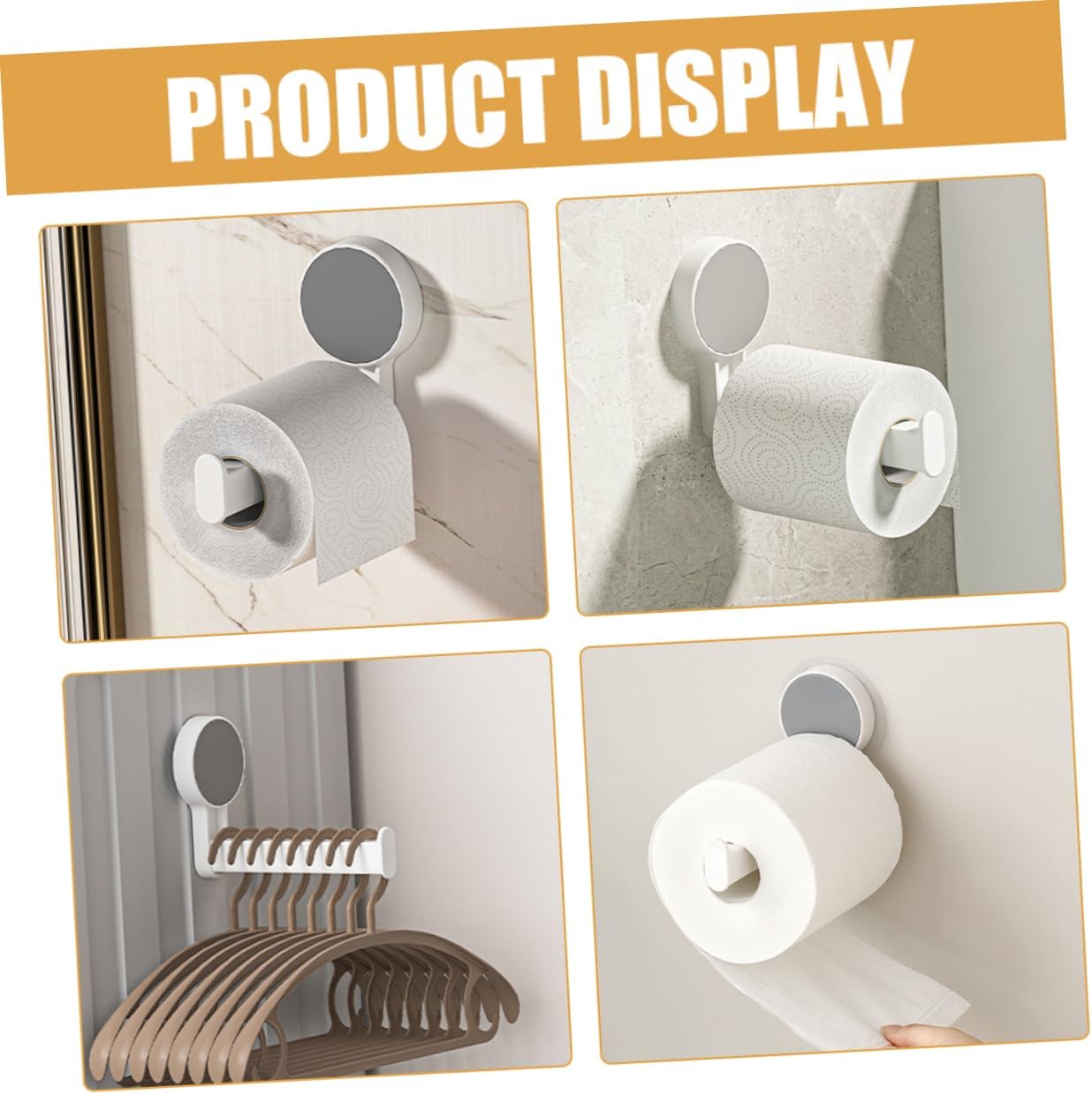 Homoyoyo Toilet Paper Holder Wall Mount Space-Saving White Dispenser