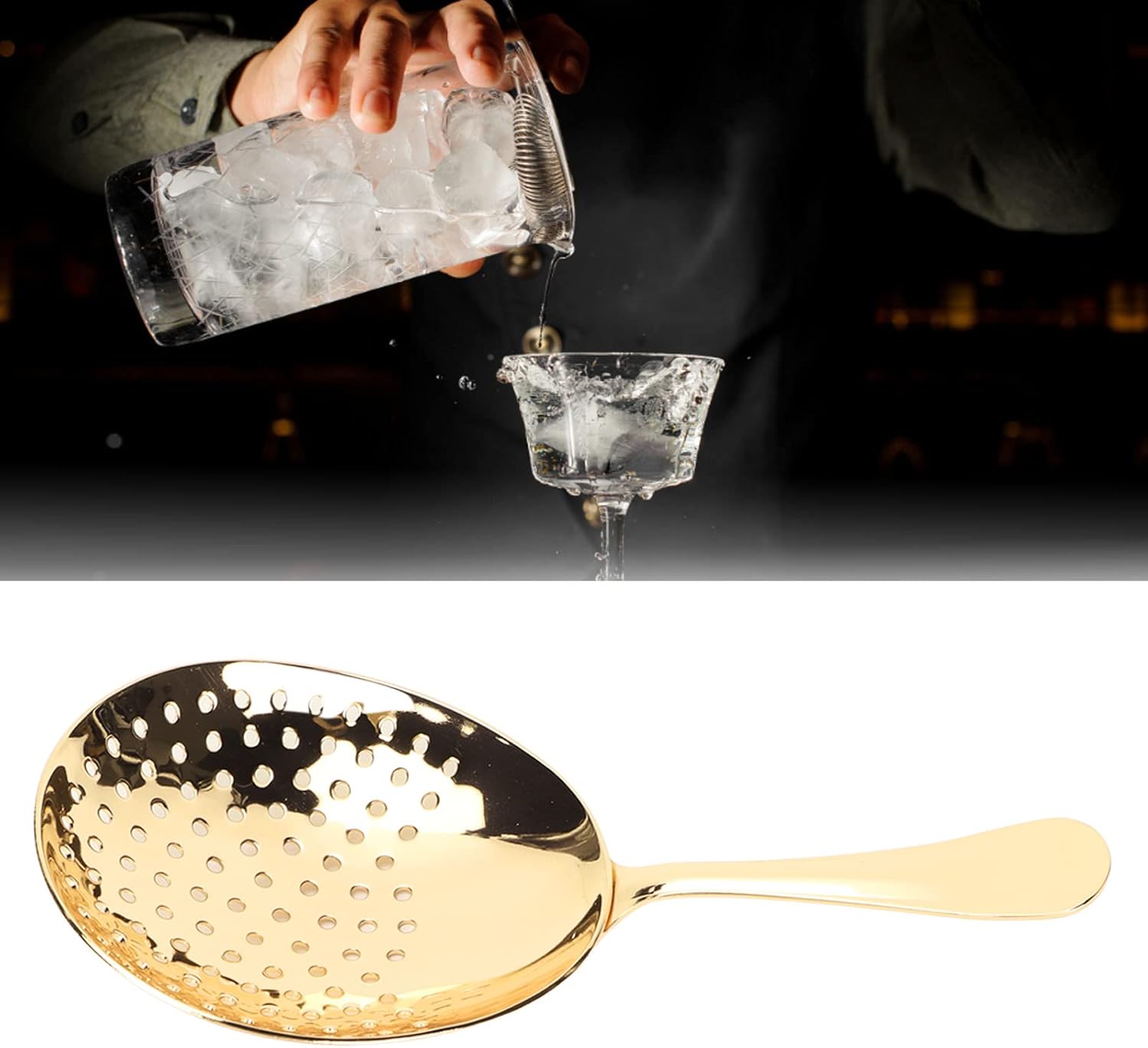 Tissting Gold Plated Julep Strainer Cocktail Tool