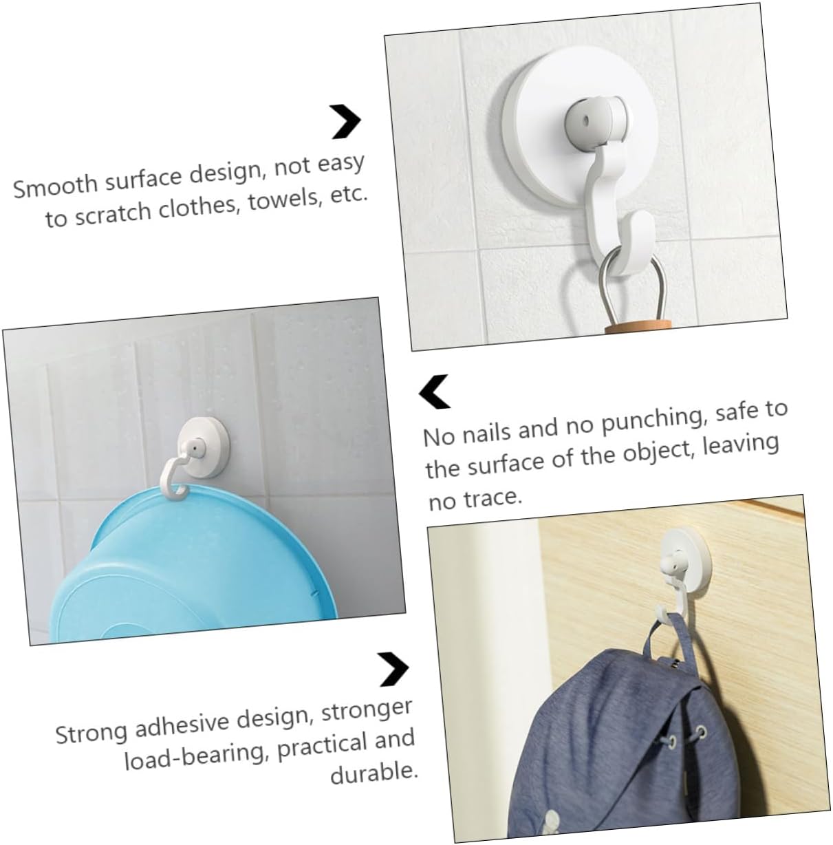 Hemobllo Gold Shower Door Hooks No Drill Wall Hangers 1
