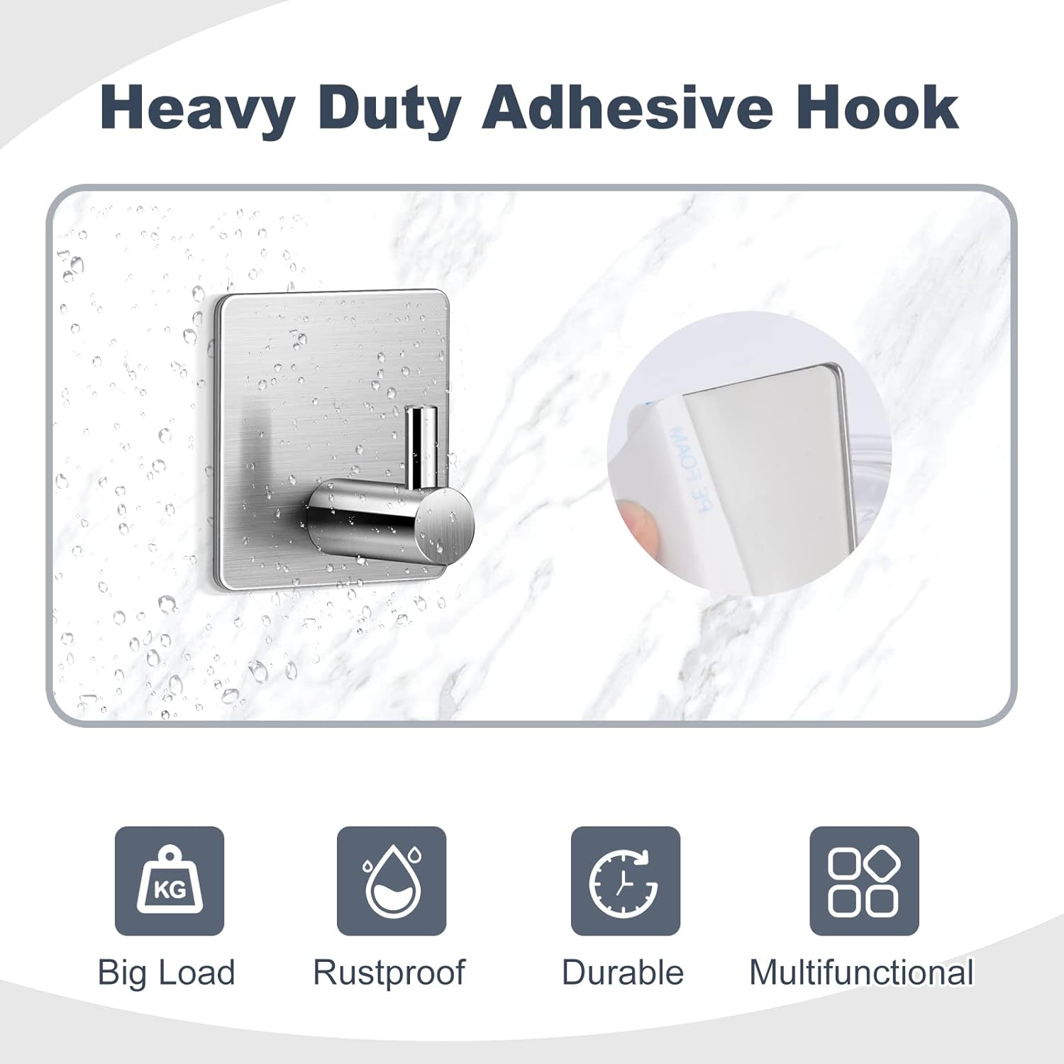 Self Adhesive Hooks for Hanging Coats and Towels