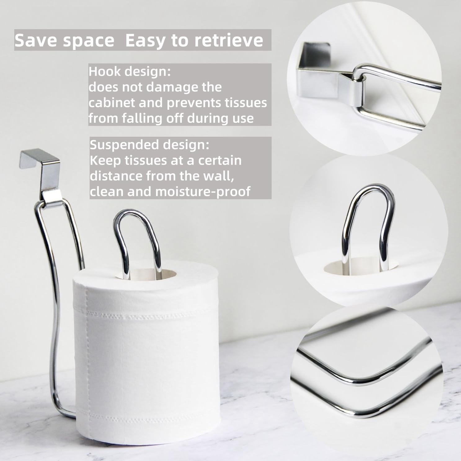 JWlock Stainless Steel Toilet Paper Holder 2-Pack