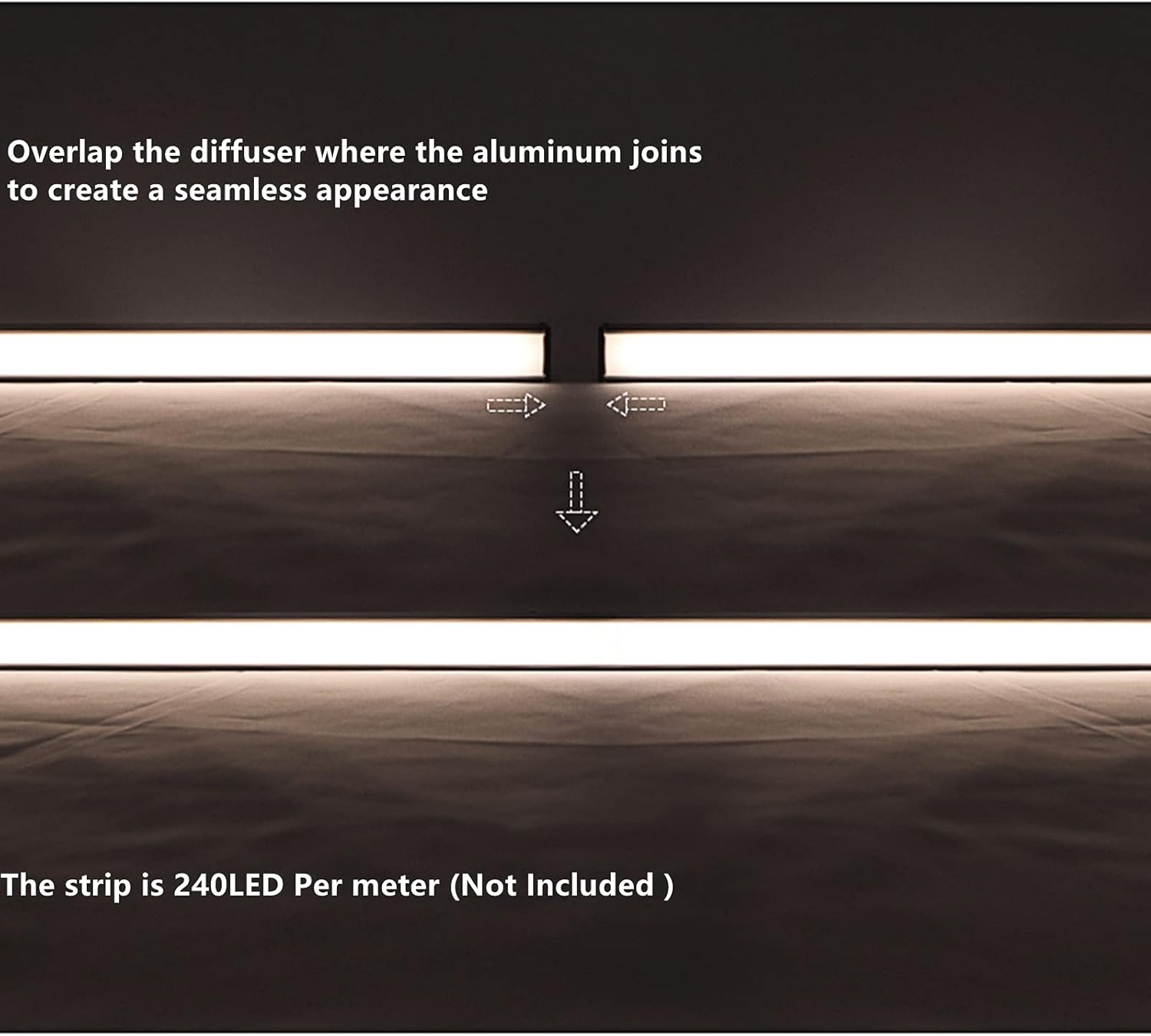 LED Strip U Channel Diffuser 6-Pack with 1FT Aluminum Track
