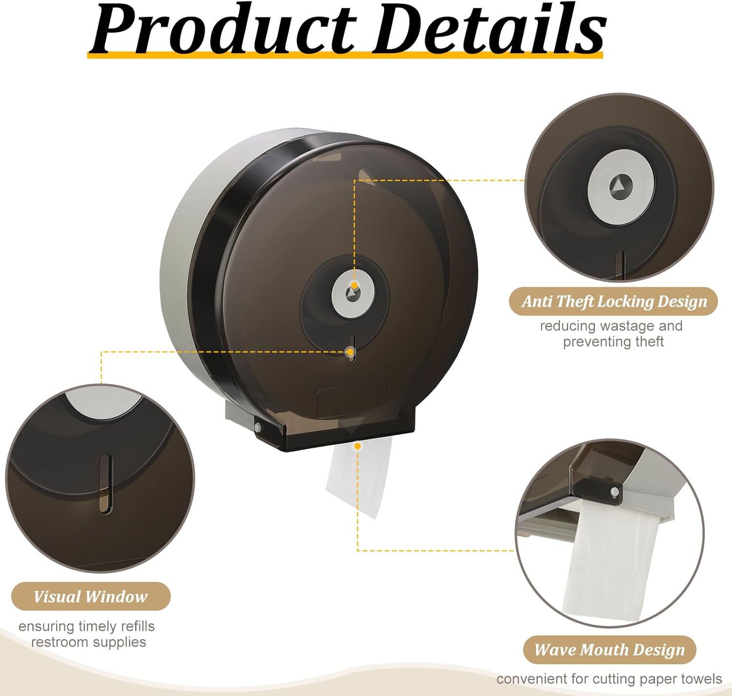 Layhit 6-Pack Wall-Mounted Toilet Paper Dispenser