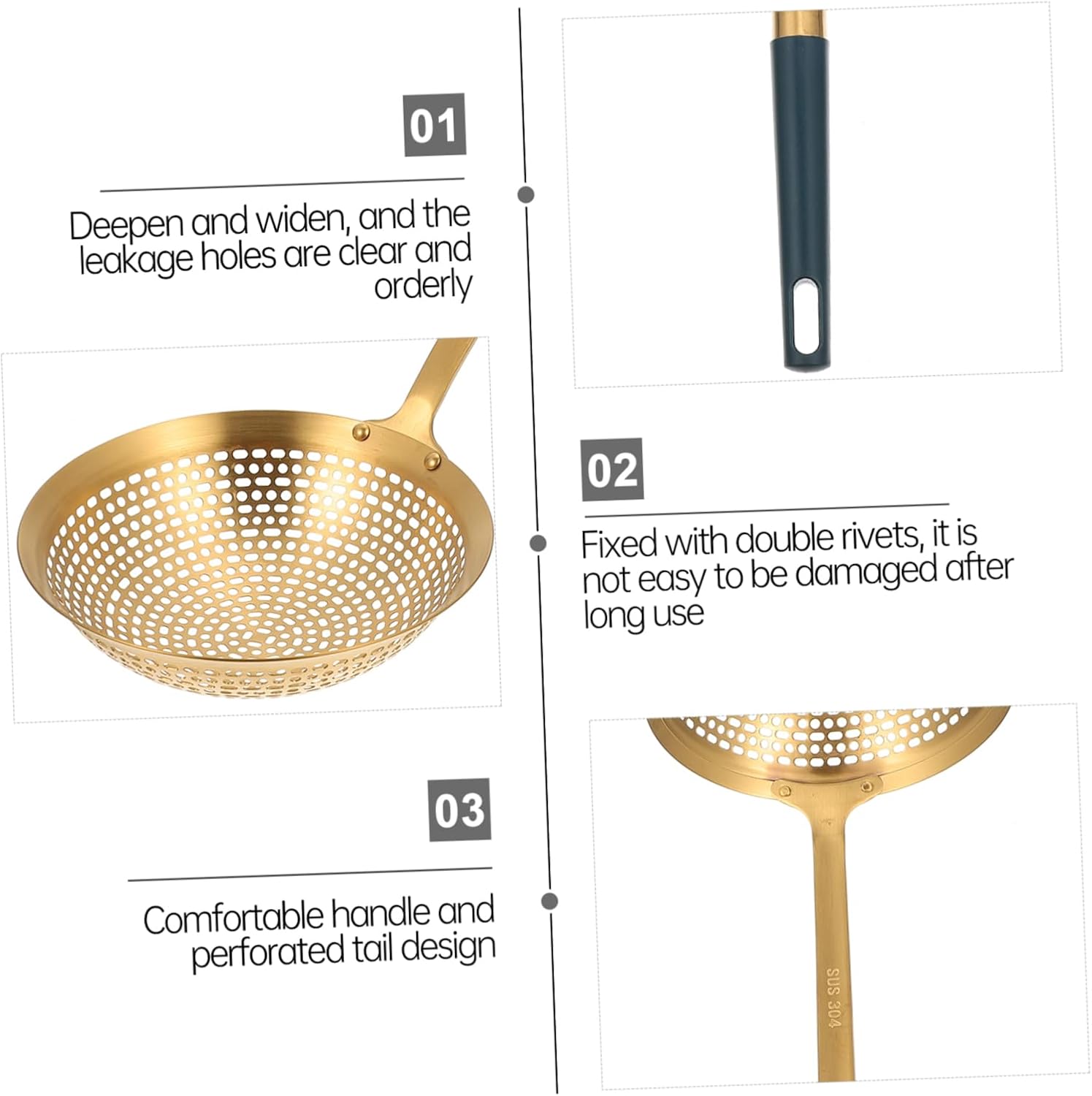 Multi-functional Skimmer Spoon for Fries and Eggs