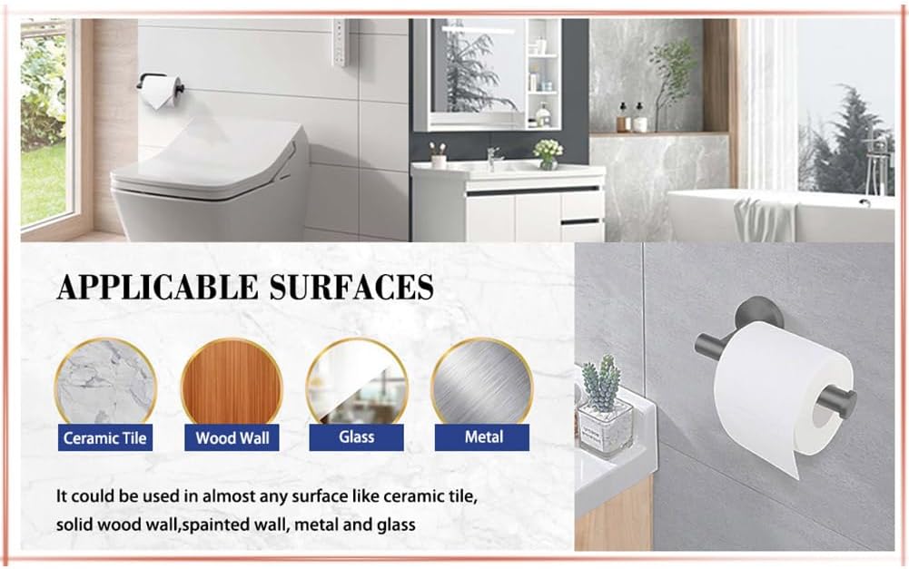 Sturdy Matte Black Stainless Steel Toilet Paper Holder for Bathroom