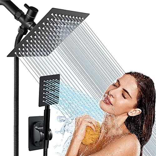 Luxury Black 8 2-in-1 Shower Head Set