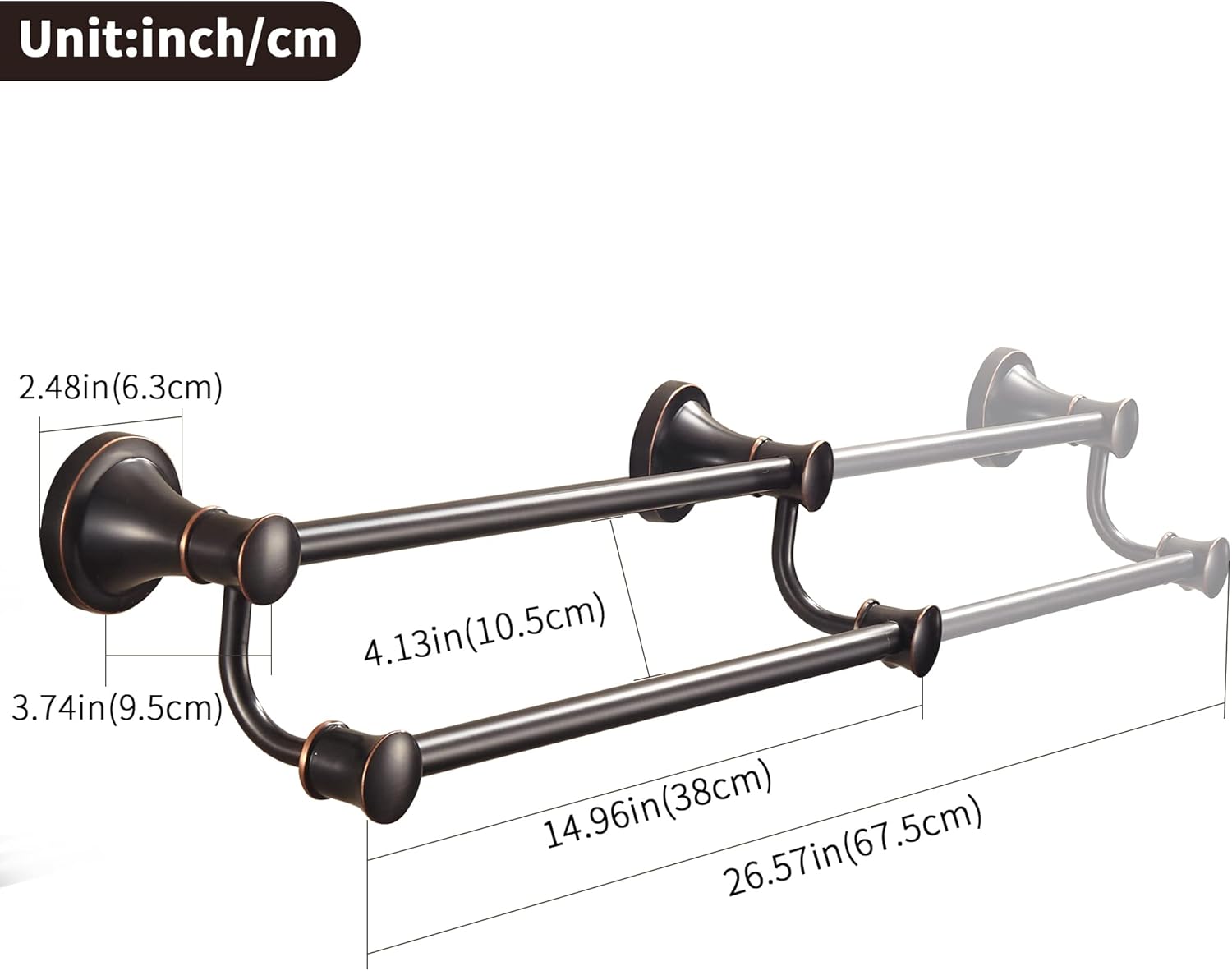 WOLIBEER Bronze Towel Holder 180 Rotatable