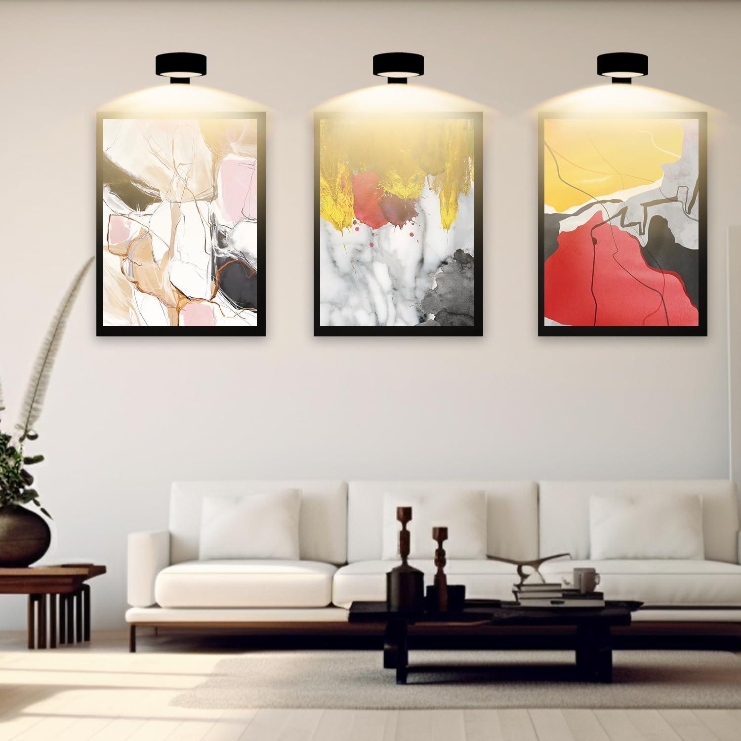 3PACK Picture Light with Remote 3 Colors