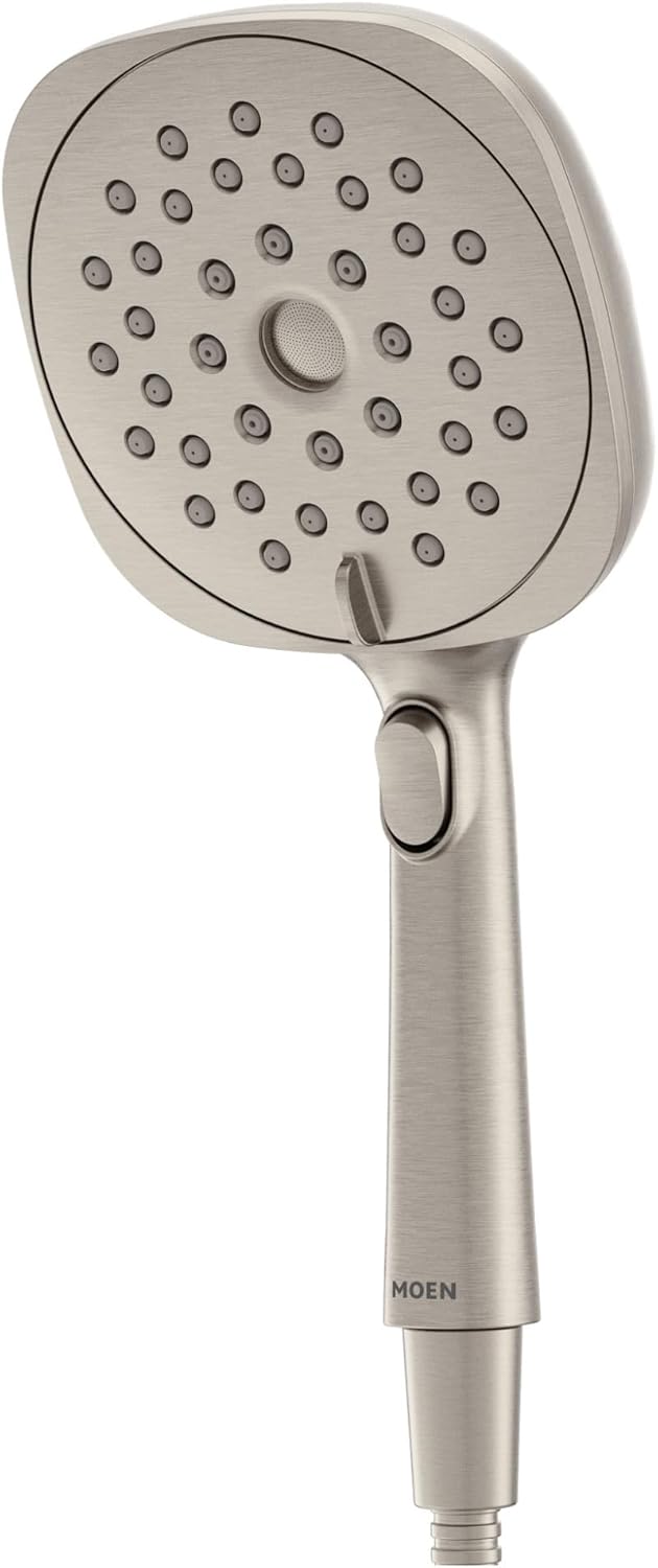 Elegant showerhead by Muen Nickel finish 6-inch spray head Variable spray modes