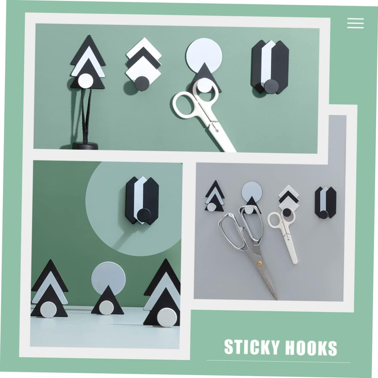 Amosfun 4-Pack Adhesive Wall Hooks for Towels Kitchen Bathroom and Entryway