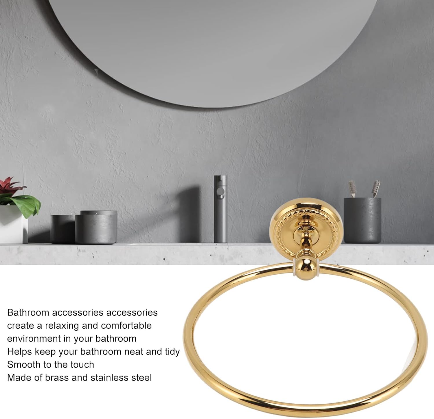 Modern Towel Holder with Golden Twisted Design