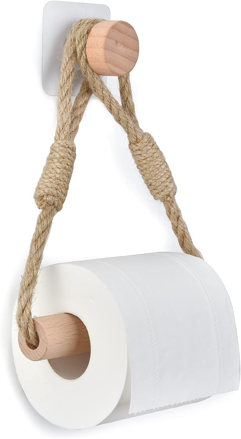 Moonlux Industrial Rope Toilet Paper Holder with Adhesive