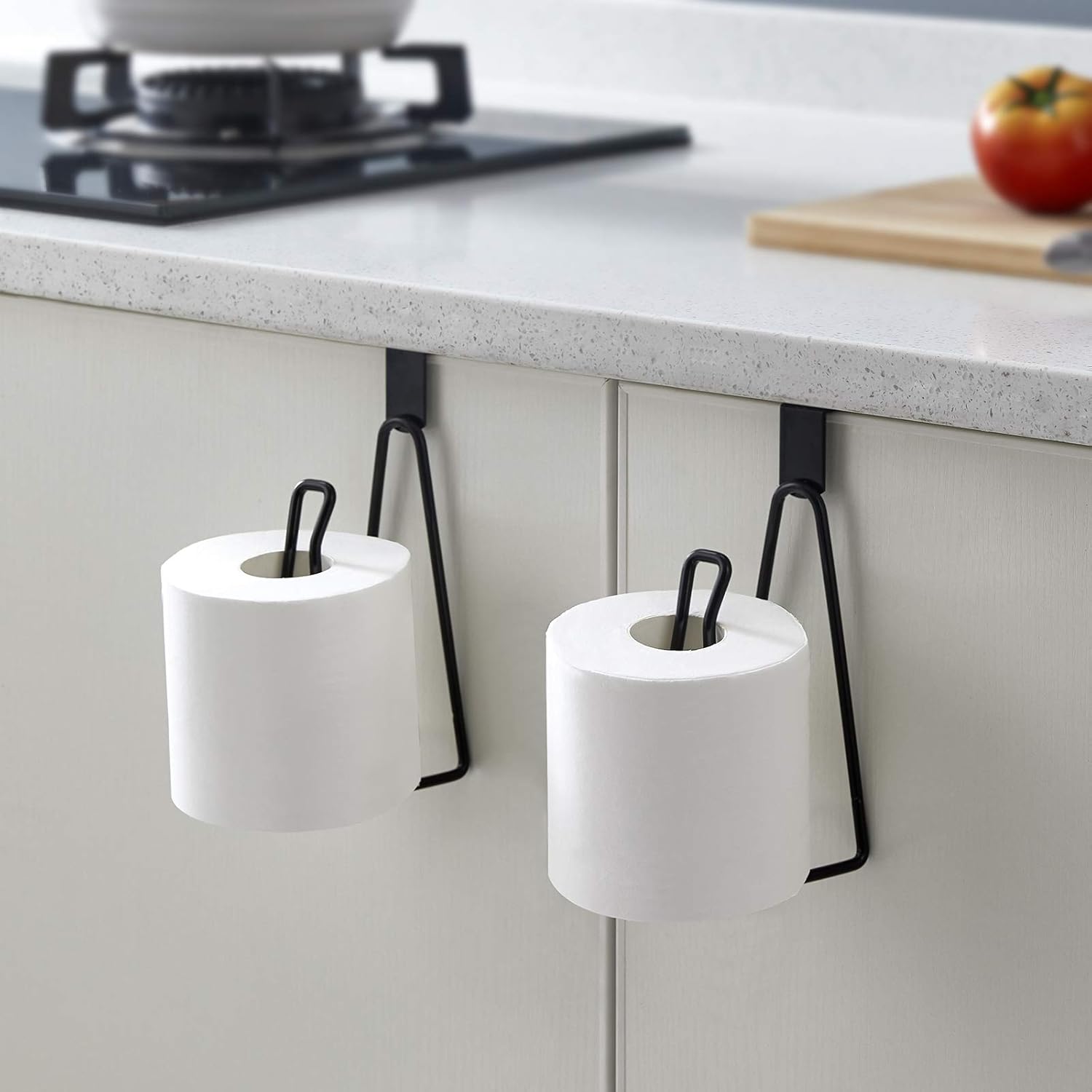 YININE Metal Toilet Paper Holder Stand Black