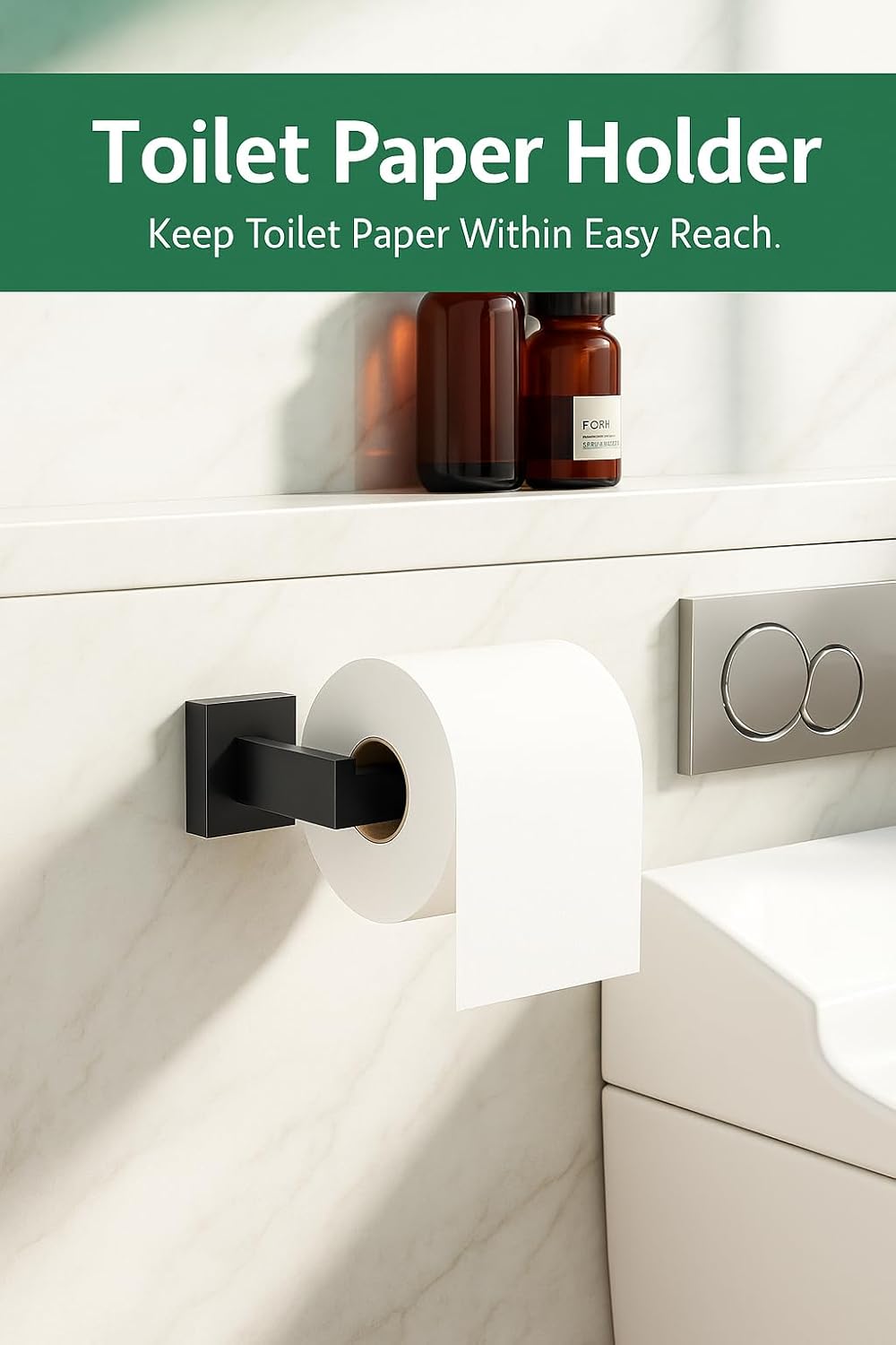 INDARE Matte Black 5-Piece Bathroom Hardware Set
