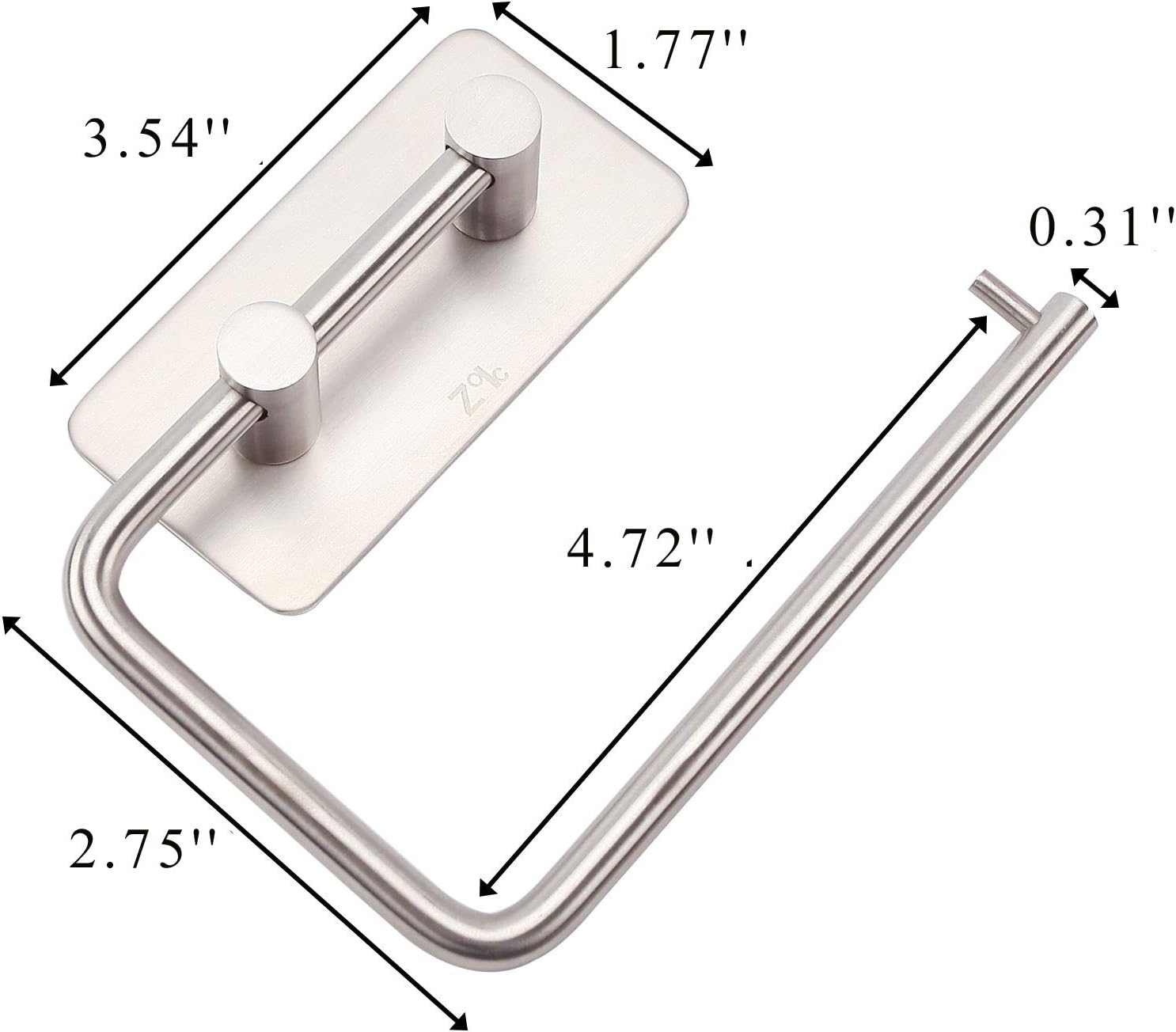ZOIC 3M Adhesive Stainless Steel Paper Holder Hook