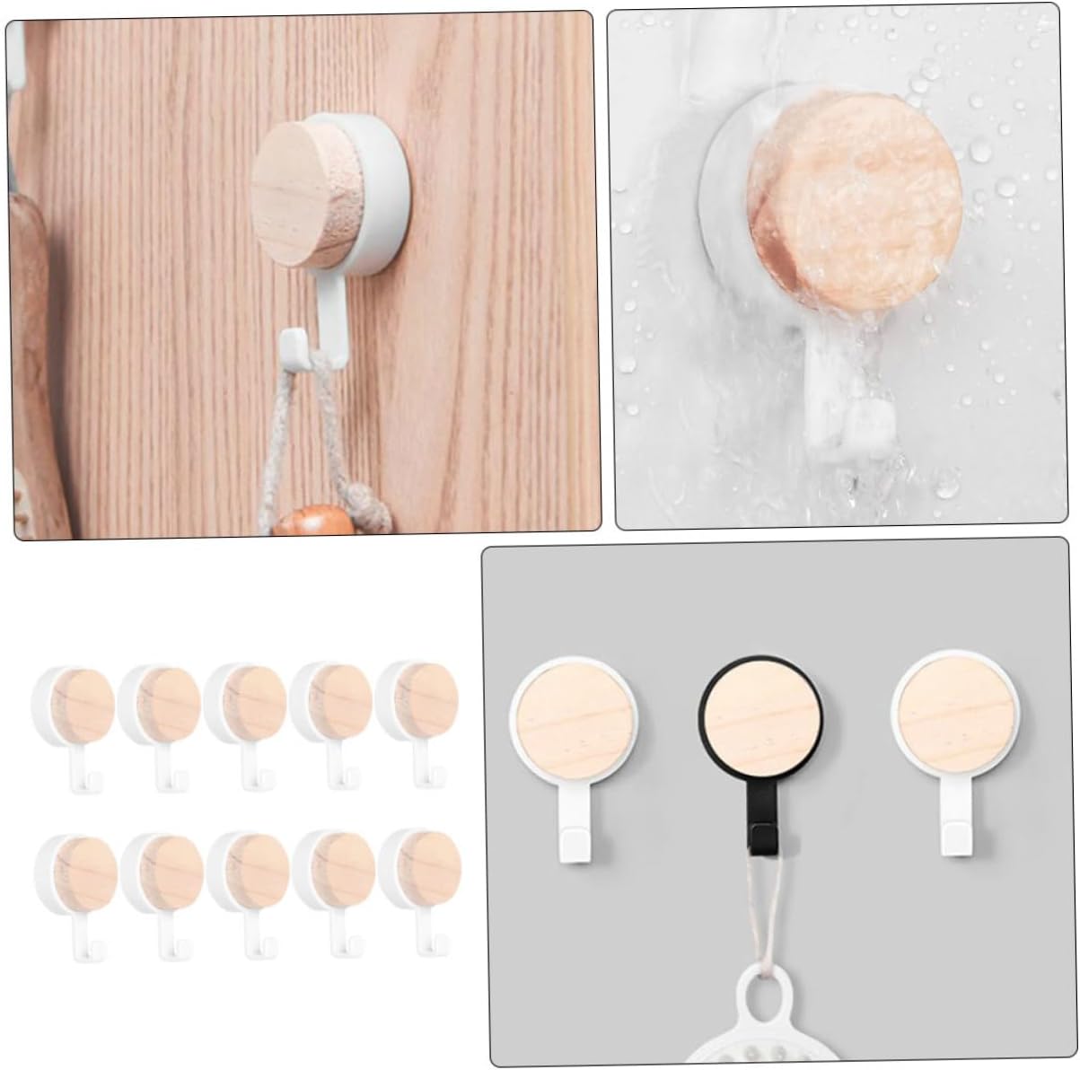 10Pcs Wall Mounted Pasting Hooks for Home Chic Storage