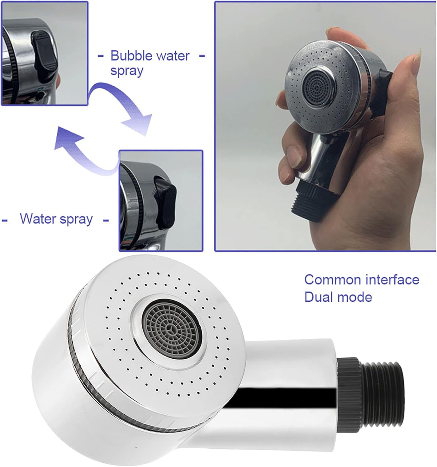Handheld shower head 2 adjustment settings salon shower use