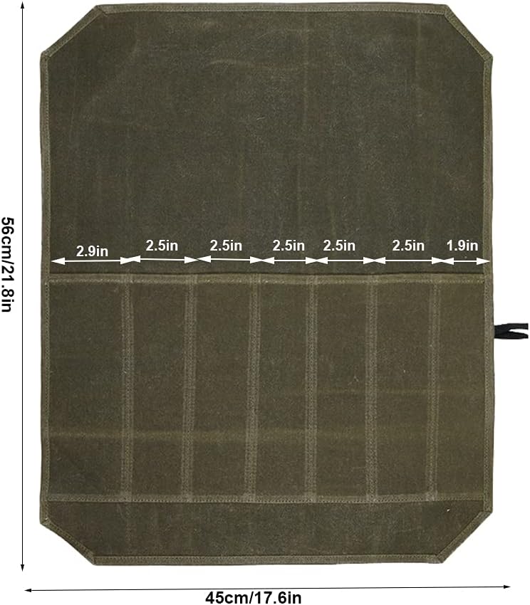 SNOMEL Knife Storage Bag with 7 Pockets Green