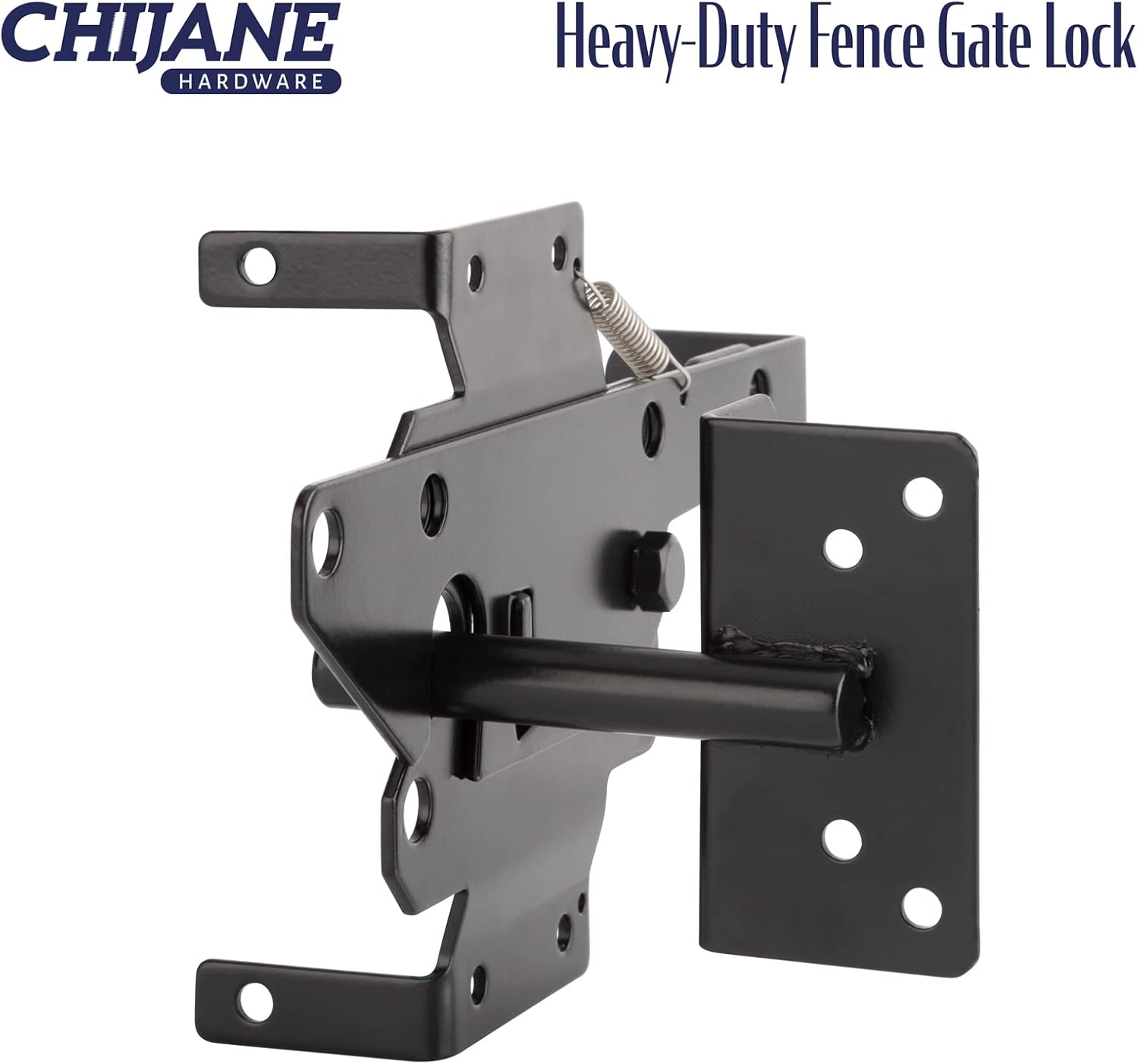 Heavy Duty Outdoor Fence Gate Latch with Black Powder Coat Finish