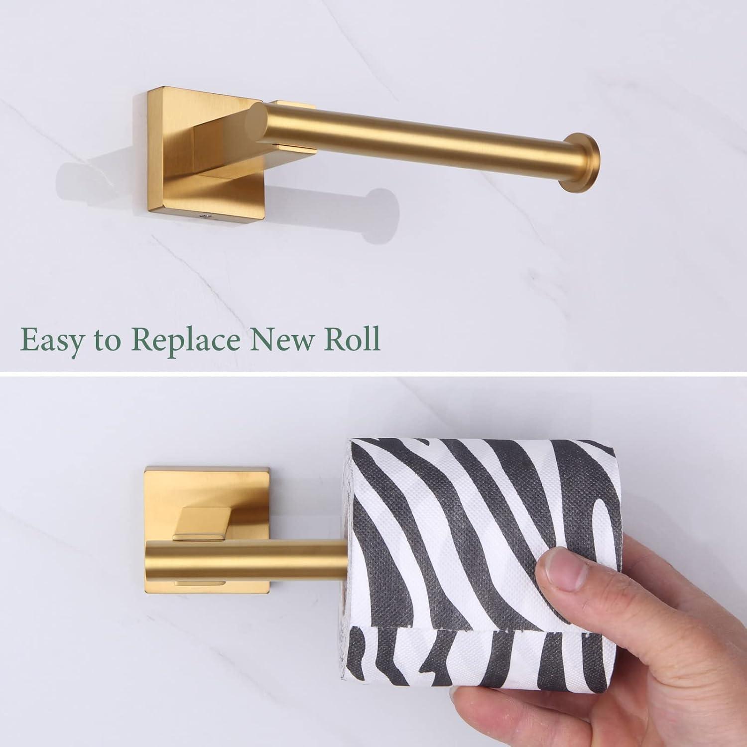 Suyar Brushed Gold Toilet Paper Holder Wall Mount