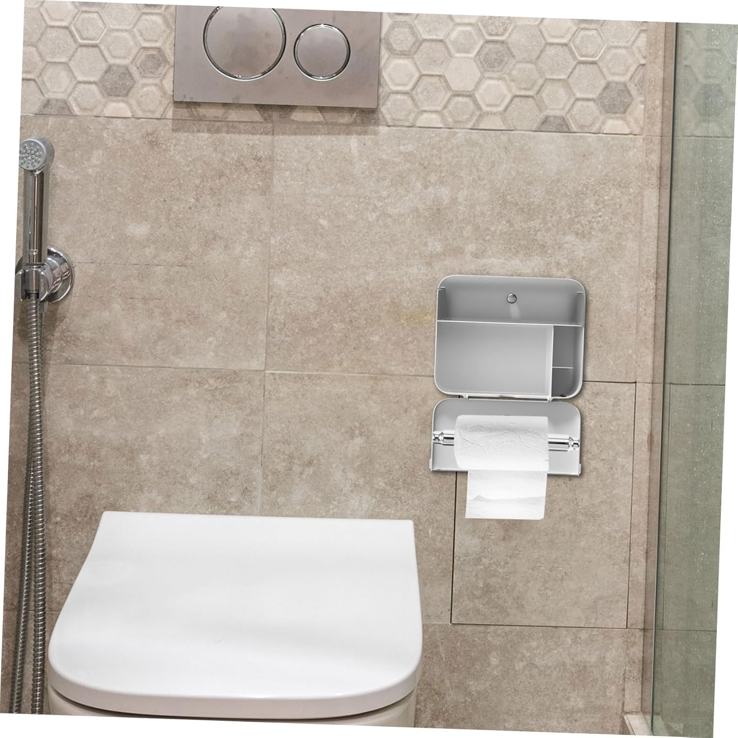 DOITOOL Toilet Paper Holder Retractable Spindle for Easy Replacement