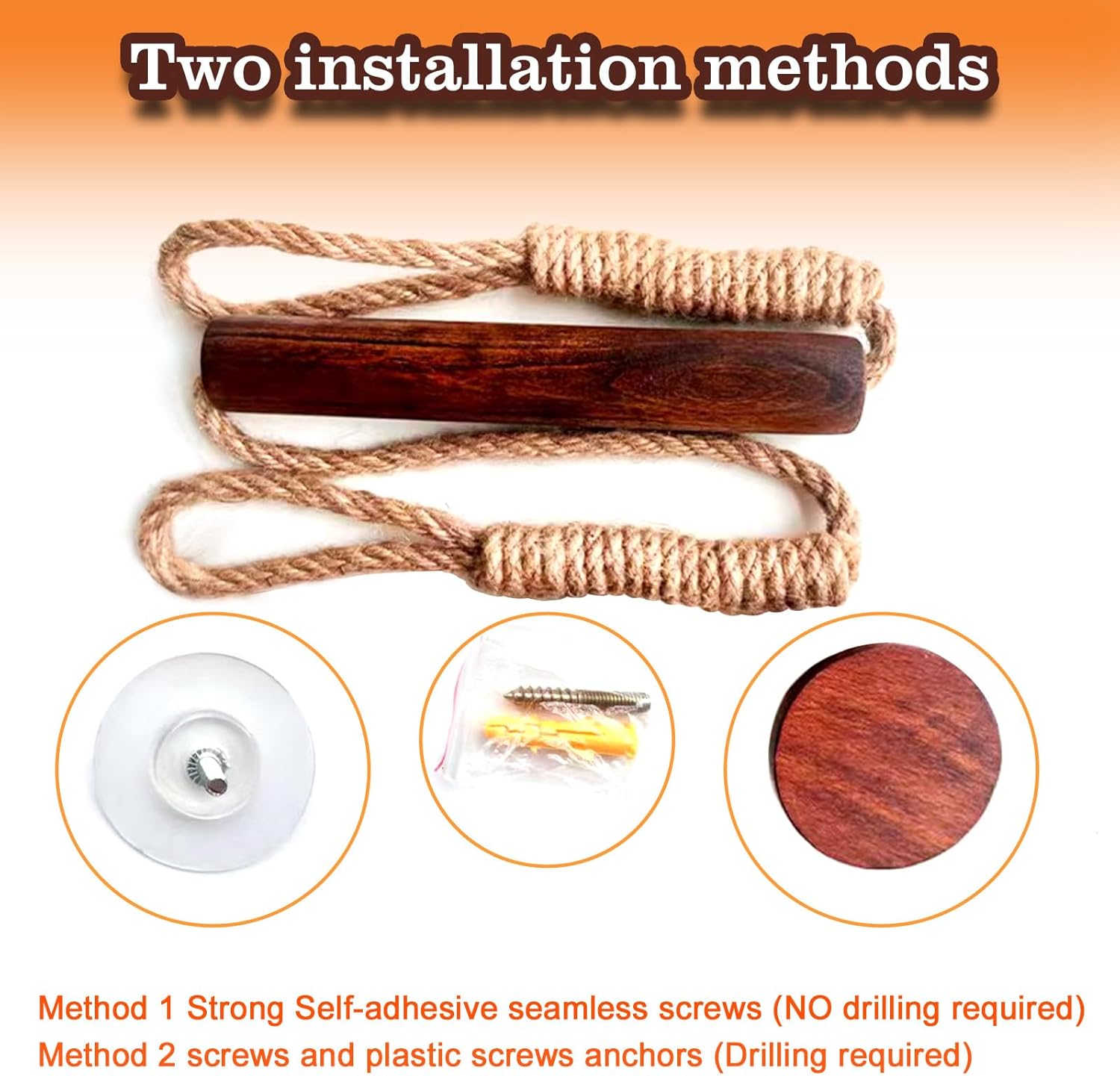 Boho Paper Towel Holder with Jute Rope and Beech Wood 1