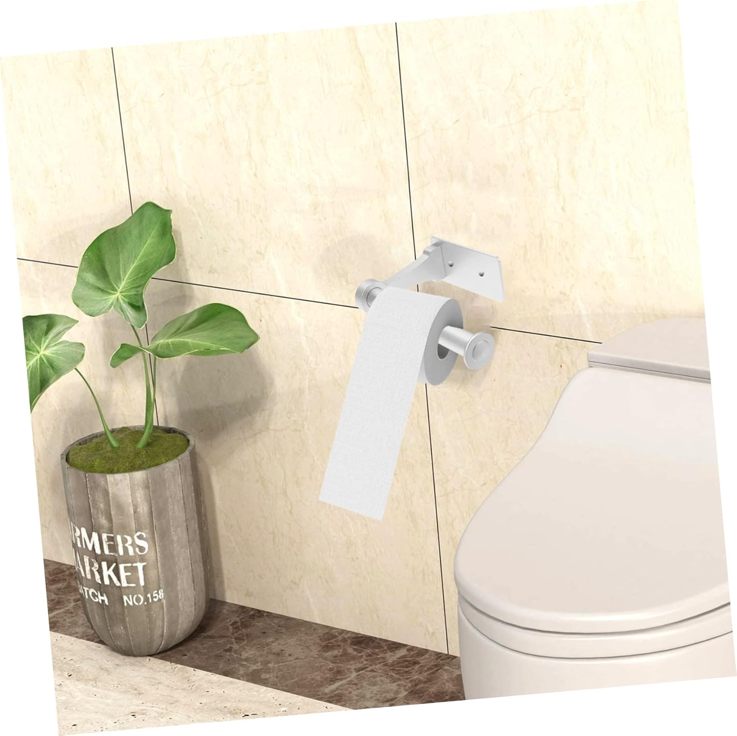 TEHAUX Aluminum Alloy Toilet Paper Holder Wall Mount 2-Pack Black