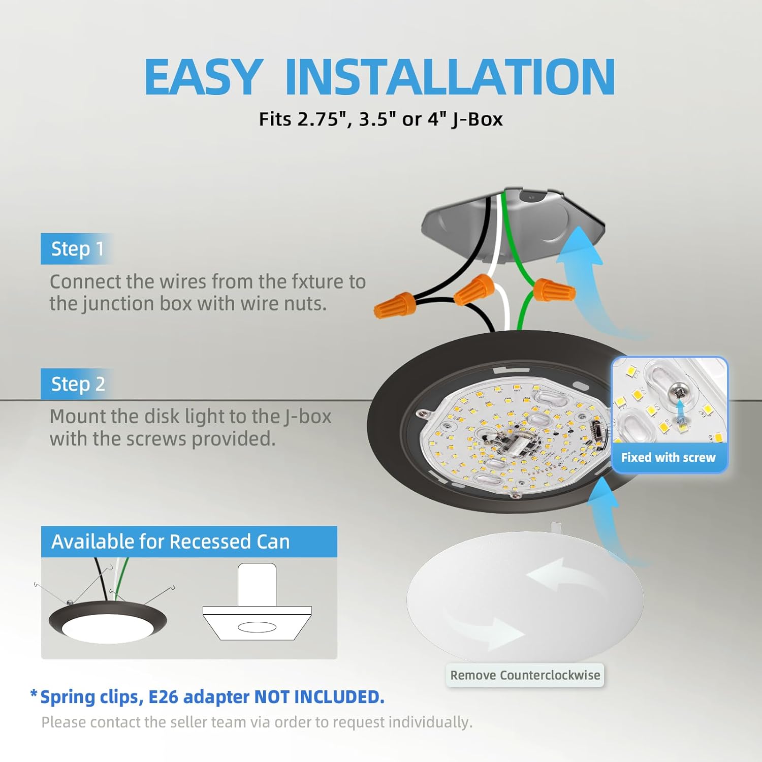 ECOELER 56 Inch LED Disk Light 6 Pack