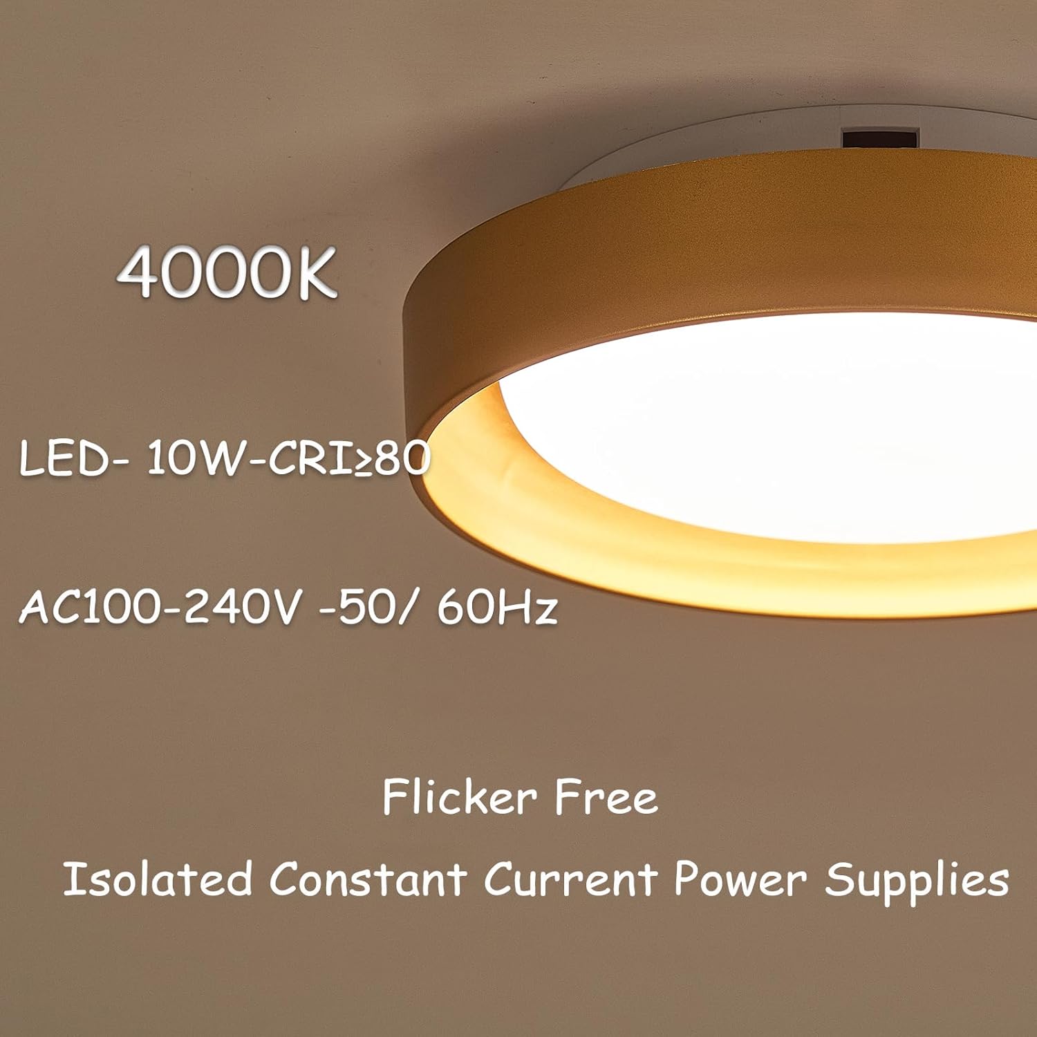 HYDELITE Gold Flush Mount LED Ceiling Light