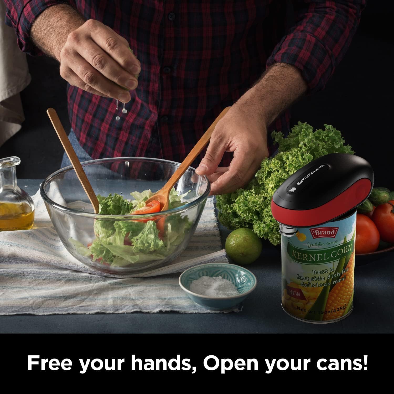 Kitchen Mama One-To-Go Electric Can Opener - Red