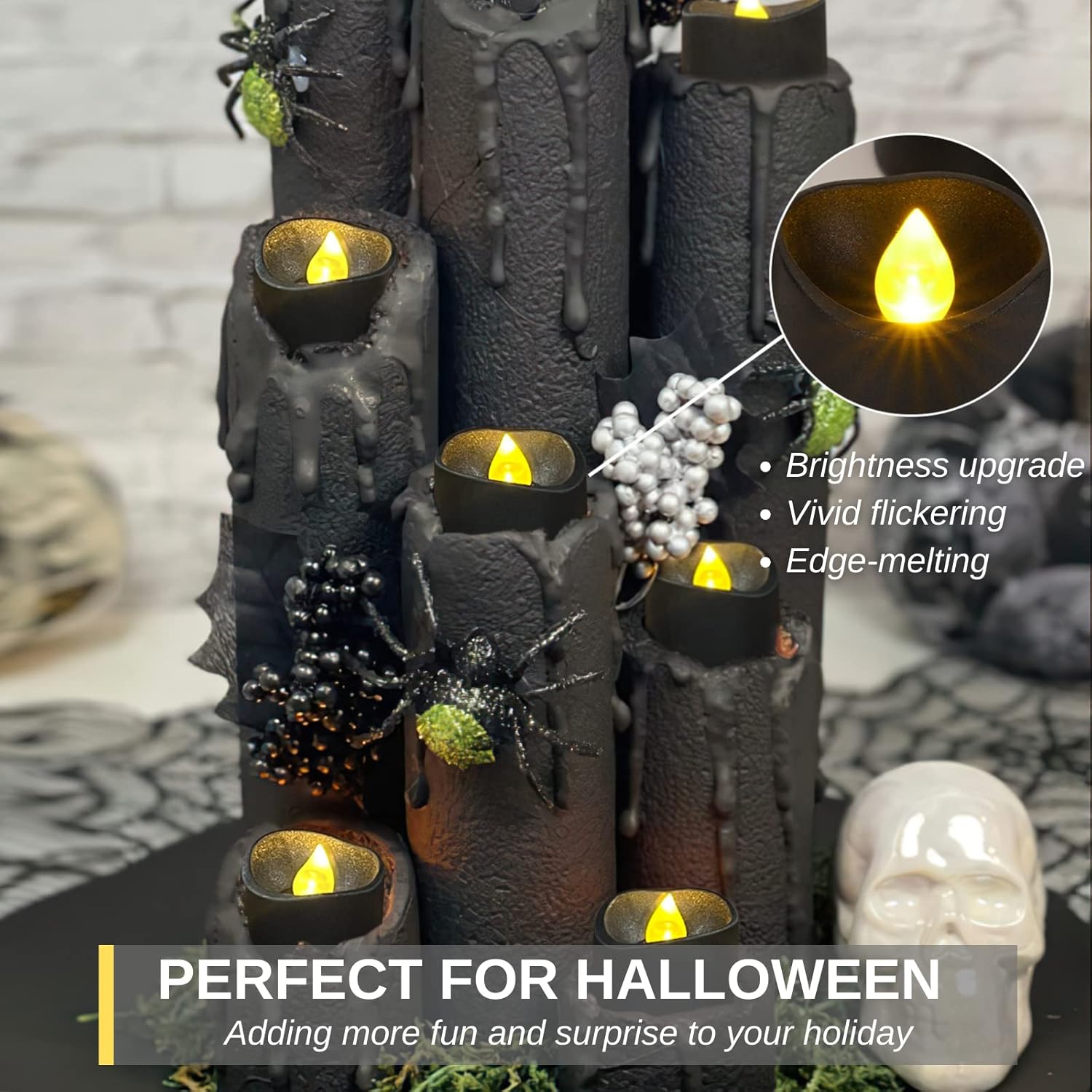 Homemory Flameless LED Black Tea Lights 24-Pack