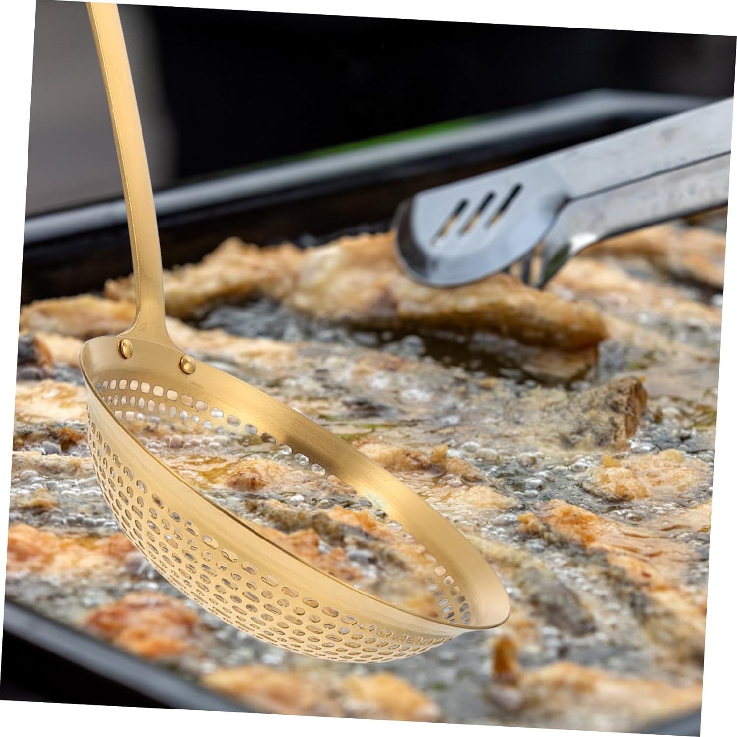 ABOOFAN Yellow Stainless Steel Skimmer Strainer Set