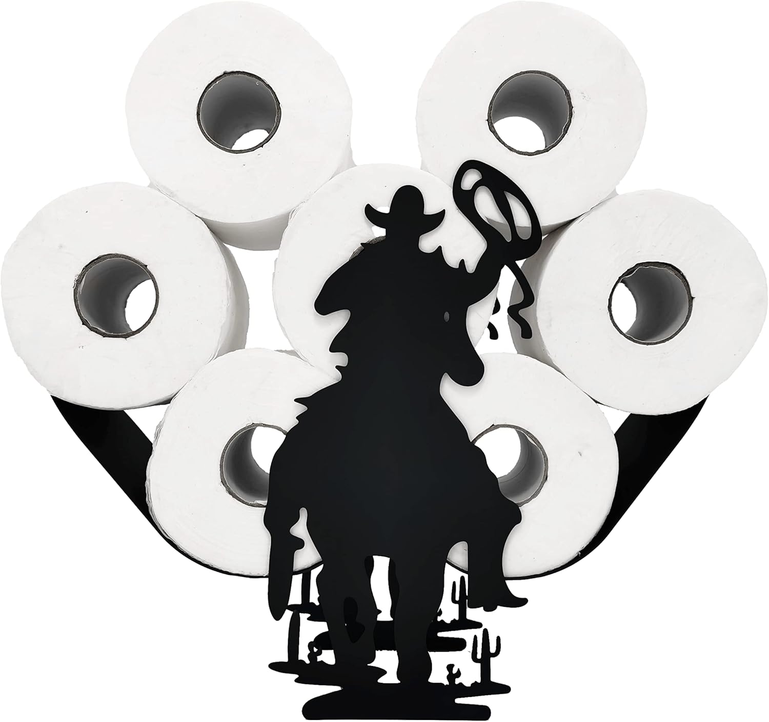 Coolboy Cowboy Black Metal Toilet Paper Holder