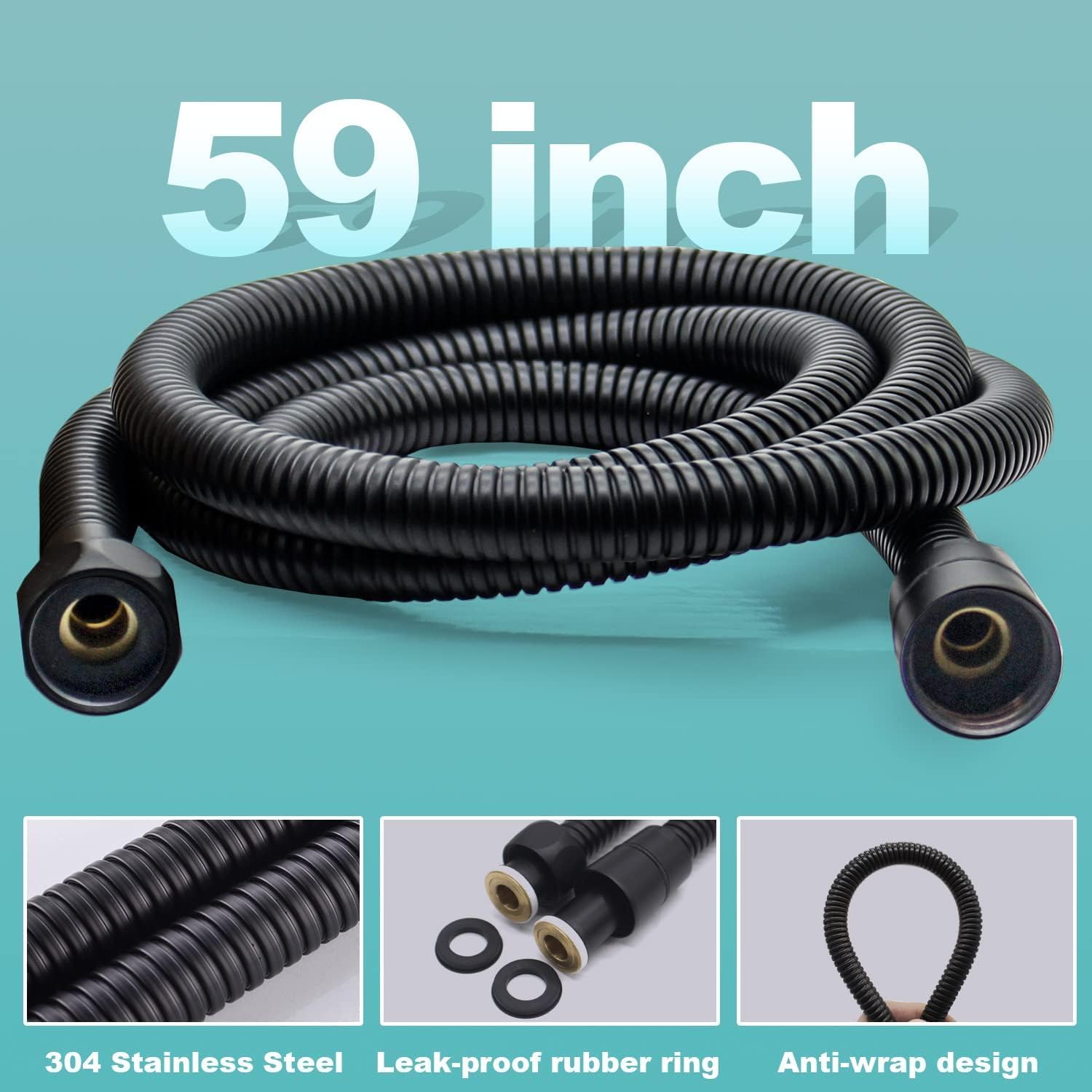 Matte Black Adjustable Handheld Shower Head with 22-inch Slide Bar
