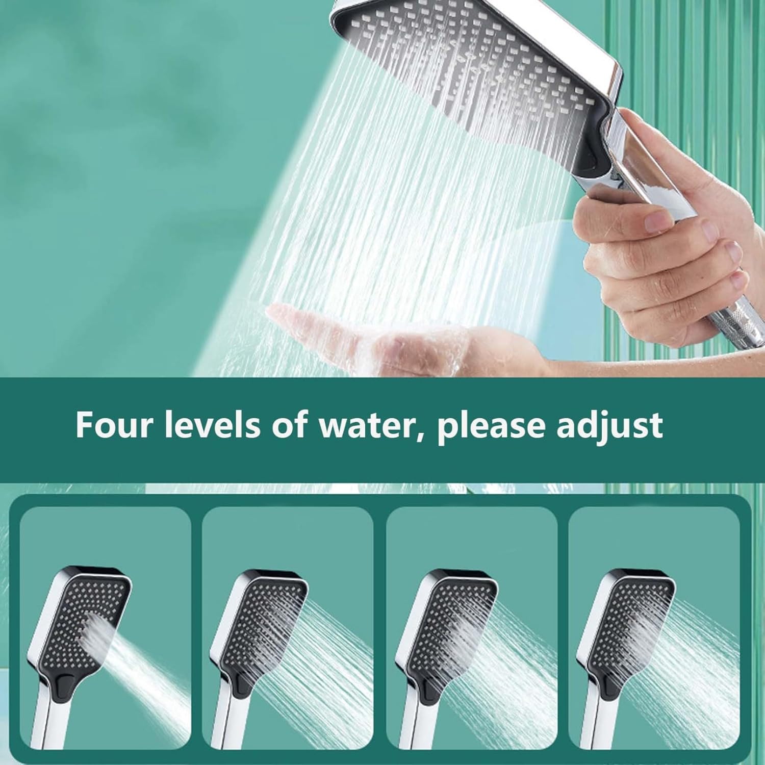 Powerful High-Pressure Handheld Shower with 4 Spray Modes for Easy Cleaning