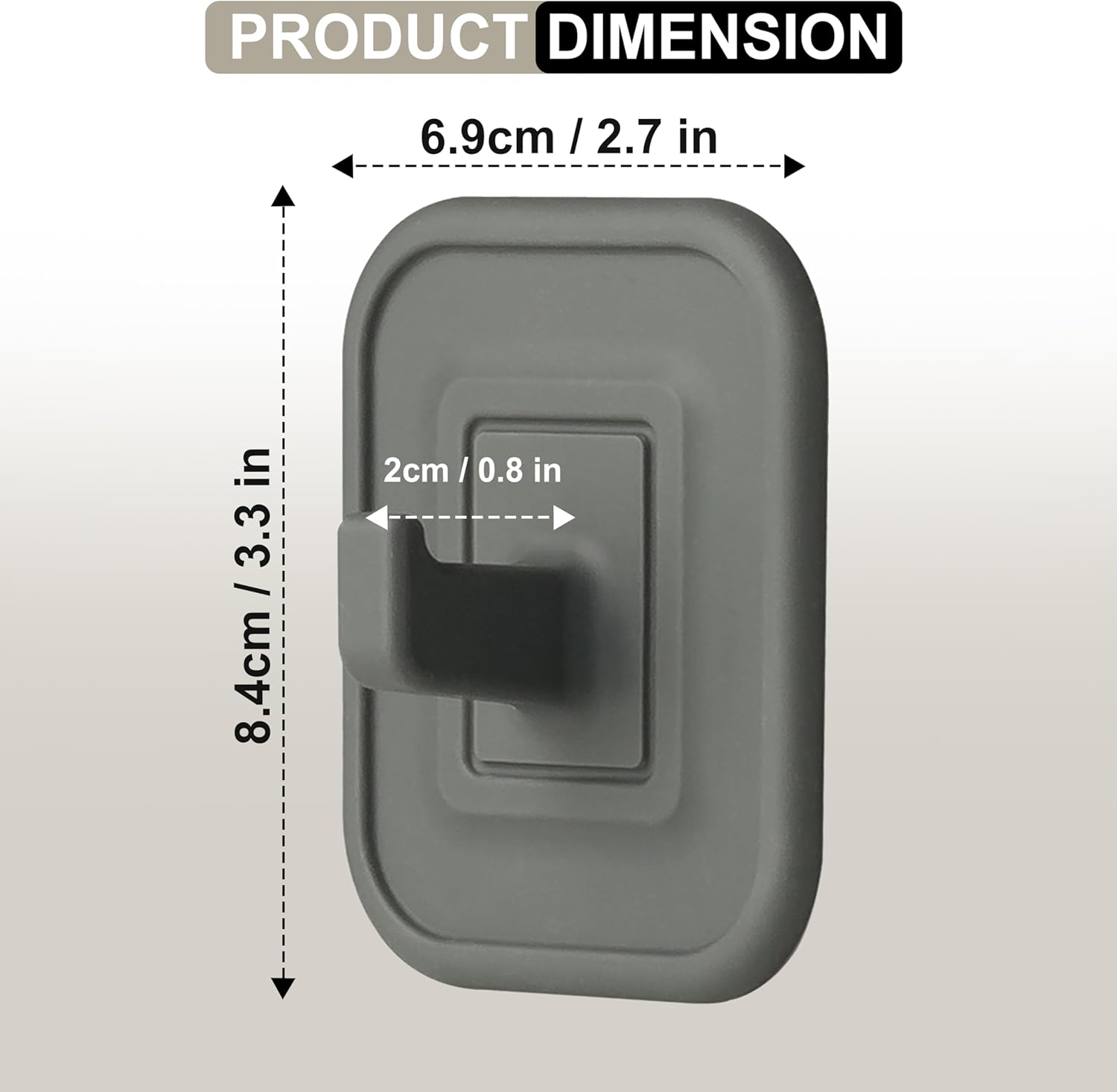 HOMEI 2-Pack Silicone Adhesive Shower Hooks