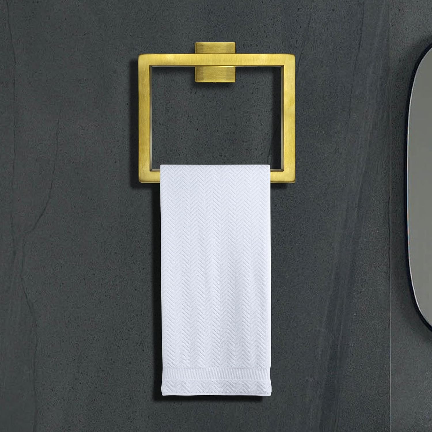 IJDD Brushed Gold Hand Towel Holder Wall Mount
