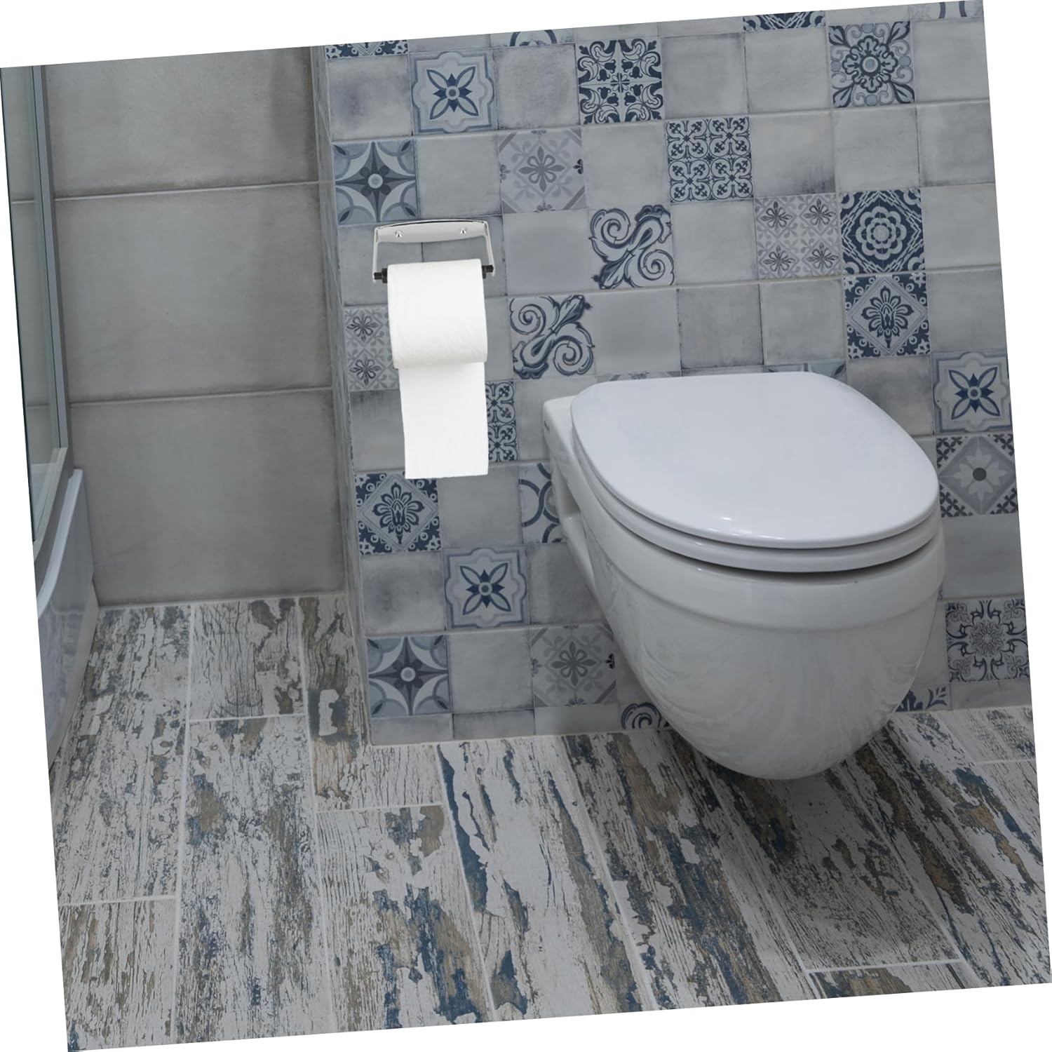 Jojofuny Wall Mounted Toilet Paper Holder with Phone Storage