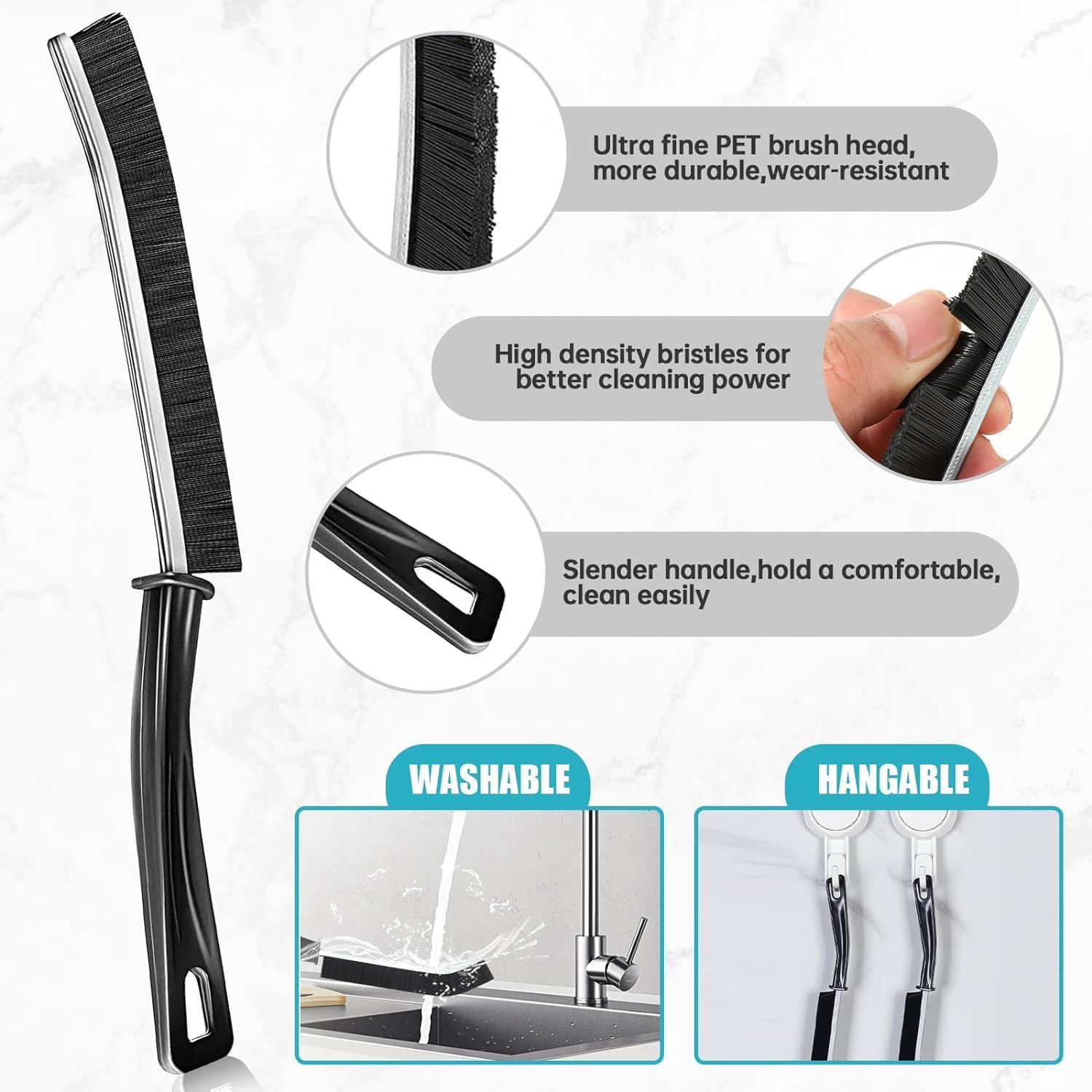 Merkia 5 Pcs Hard Bristle Crevice Cleaning Brush Set