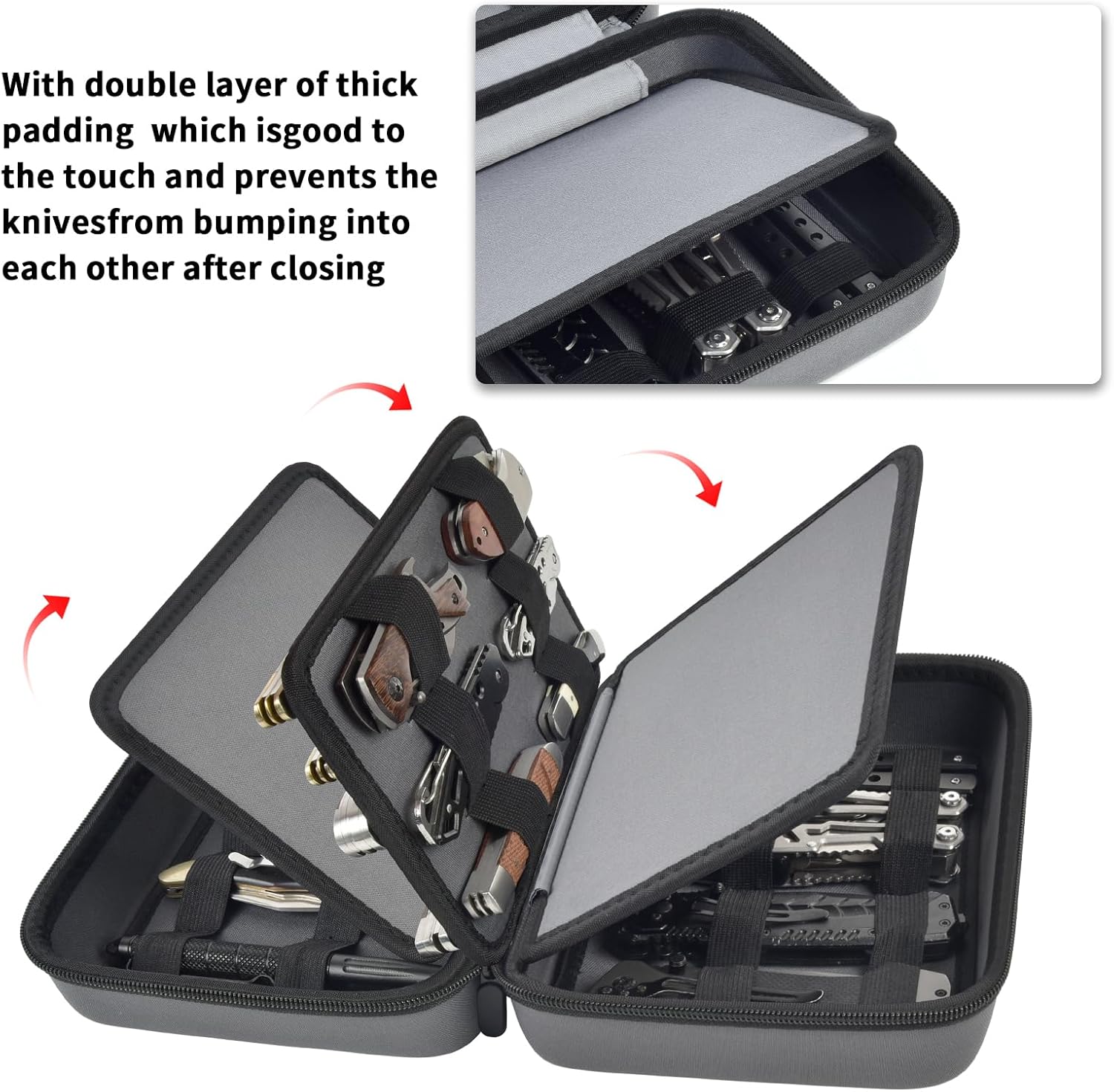 ANKHOH 4-Layer Knife Display Case for 24 Folding Knives
