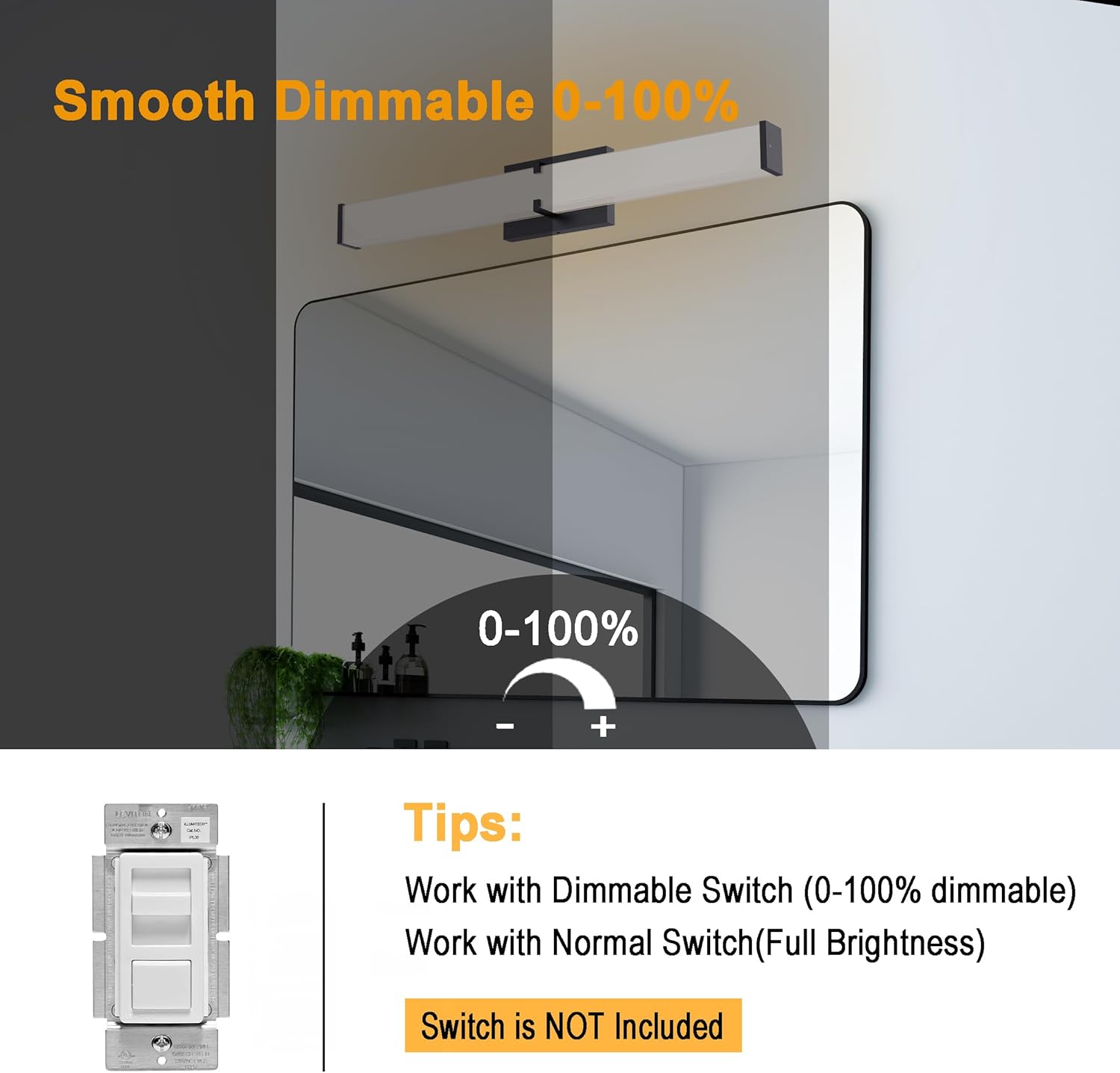 NOVELUX 248 Inch Dimmable Bathroom Vanity Light