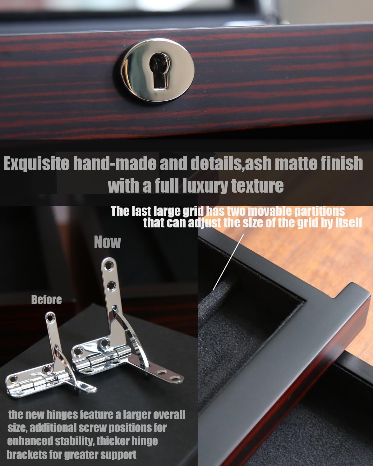 Besforu Pocket Knife Display Case with Ebony Finish 1
