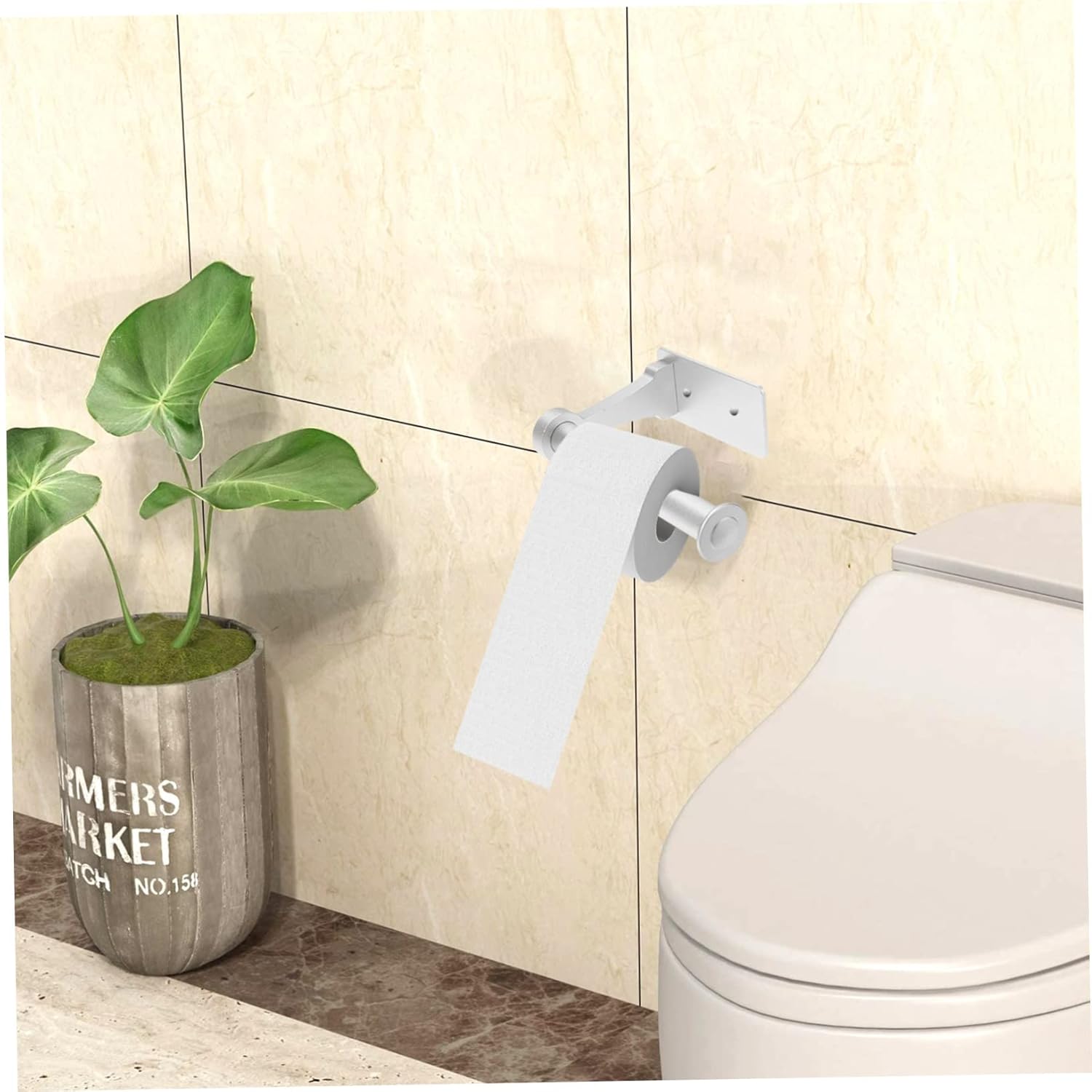 Lurrose Aluminum Alloy Tissue Rack Wall Mount