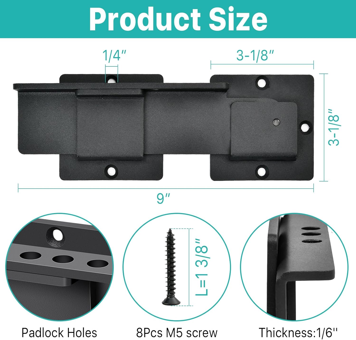 Adjustable Aluminum Alloy Flip Gate Latch Lock