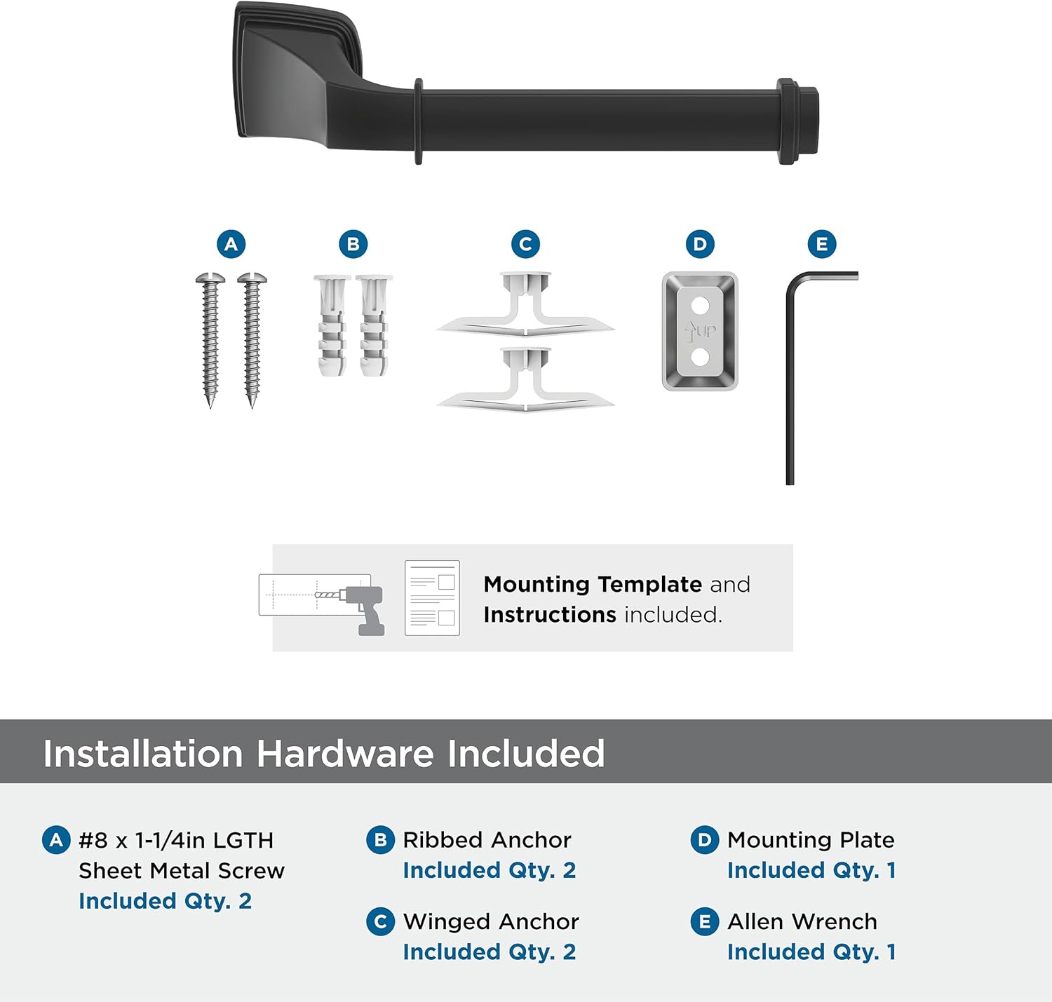 Amerock BH36031MB Matte Black Toilet Paper Holder 1