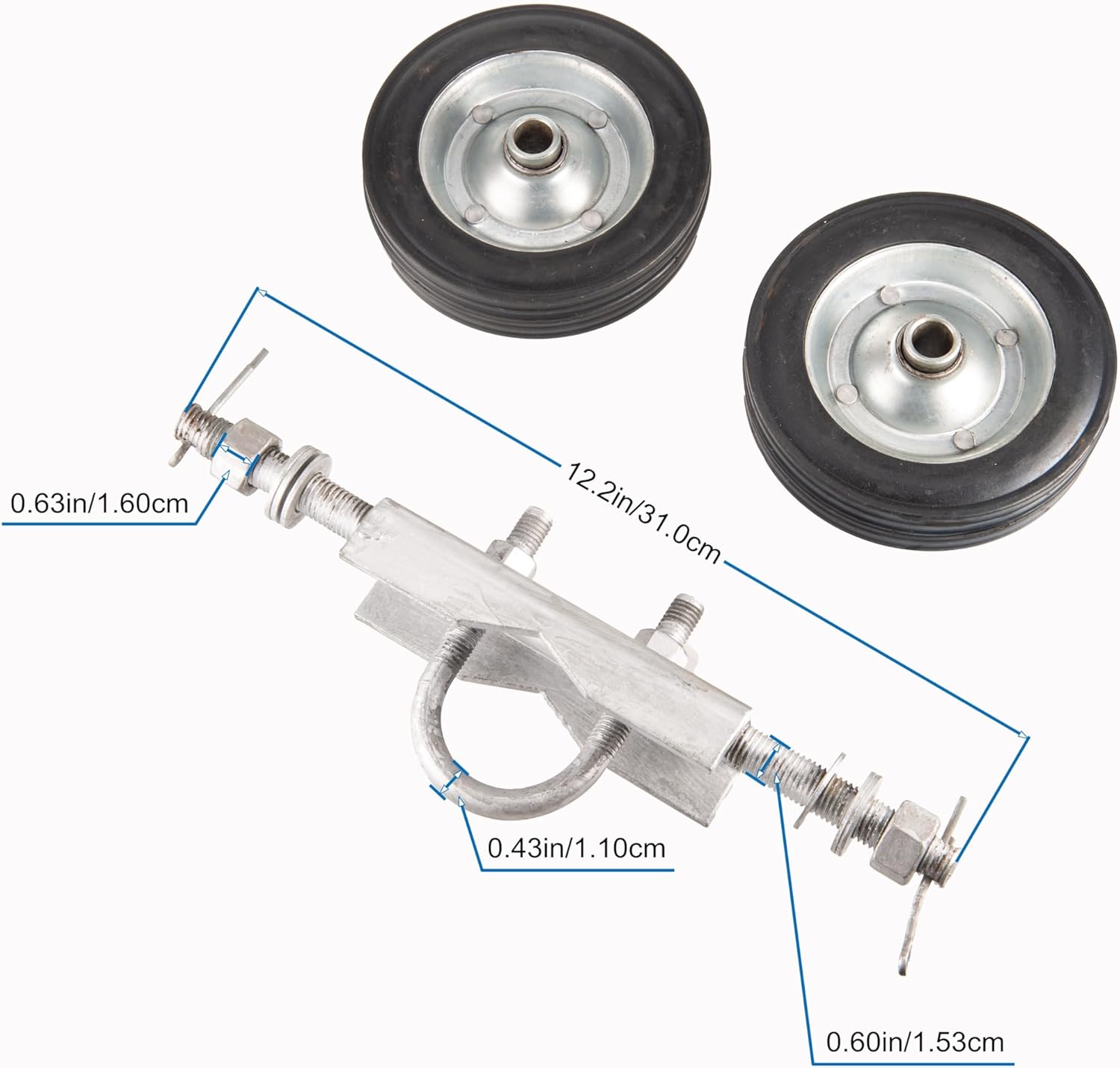 Plutreas 6-Inch Gate Wheel - Dual-Purpose Chain Link Fence Carrier