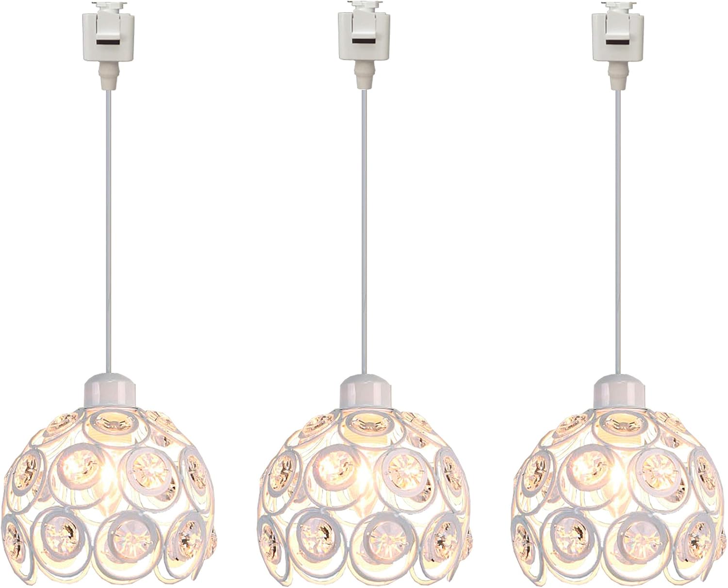 SKIVTGLAMP 3-Light Dimmable Pendant Light with Crystal Shade 1