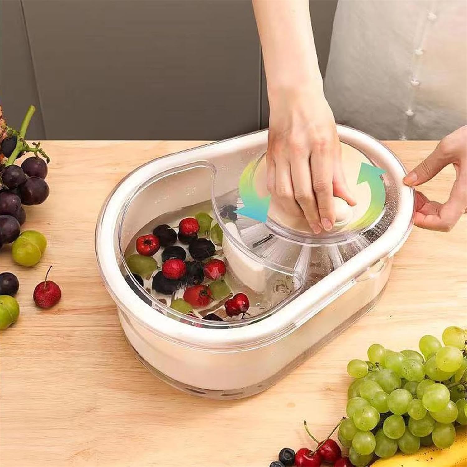 OOGKA Fruit Cleaner Spinner with Brush 1